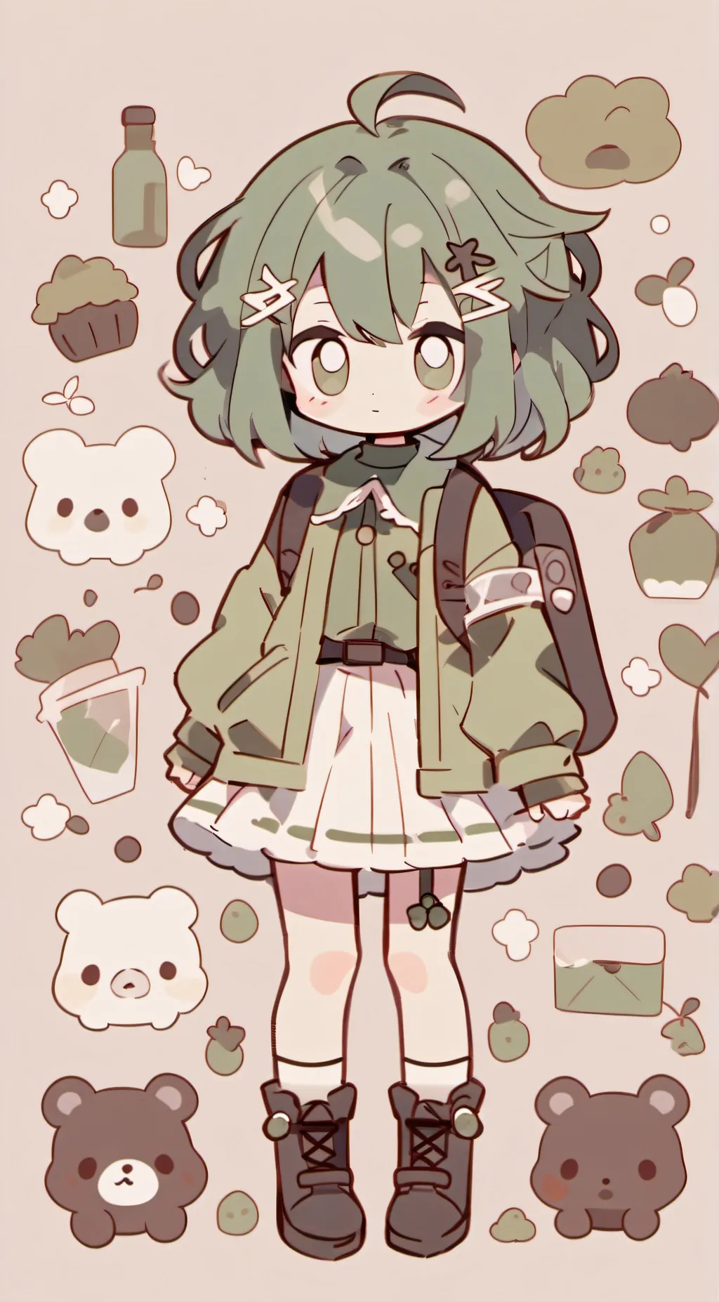 ai character: Green (Among Us) background