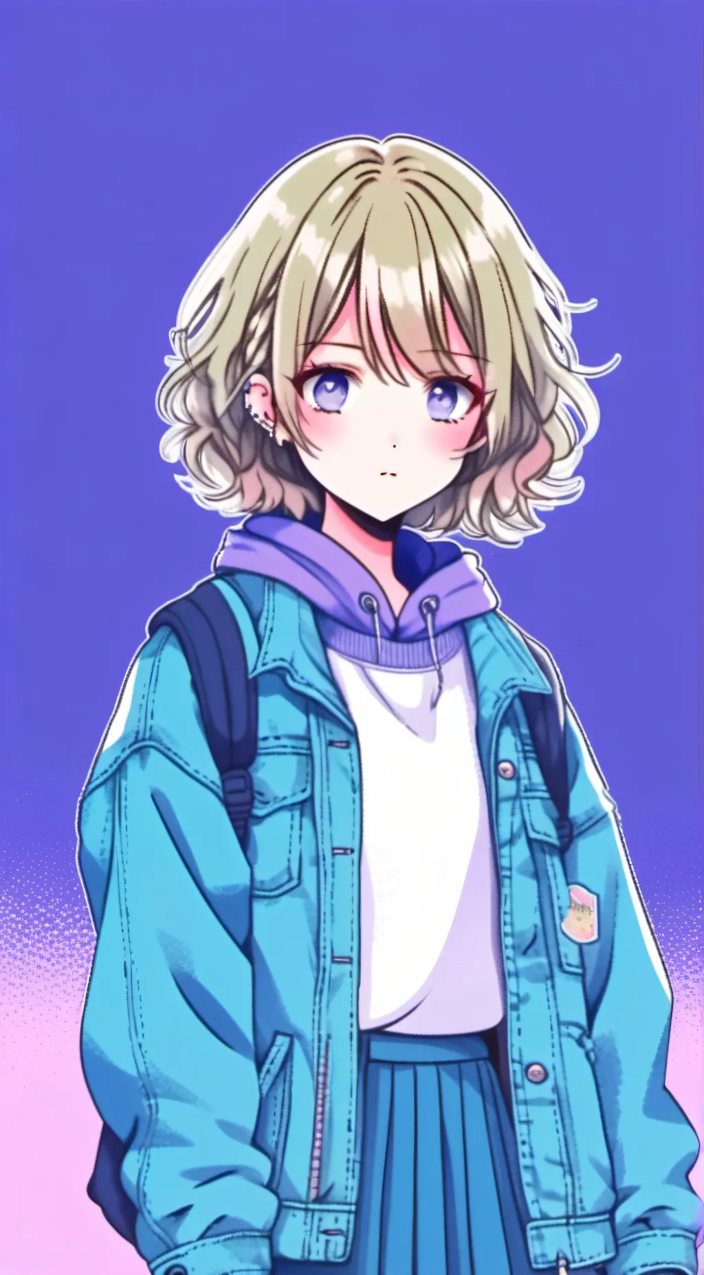 ai character: Violet background