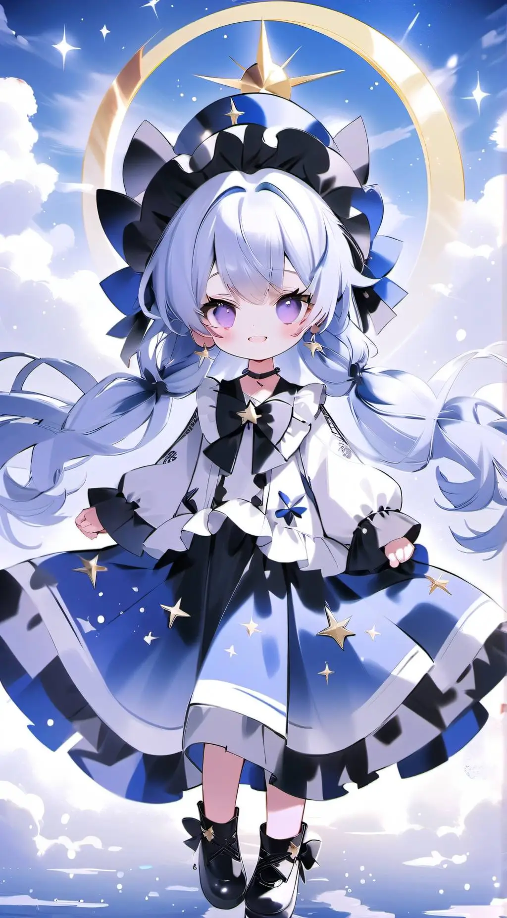 ai character: sun and moon background