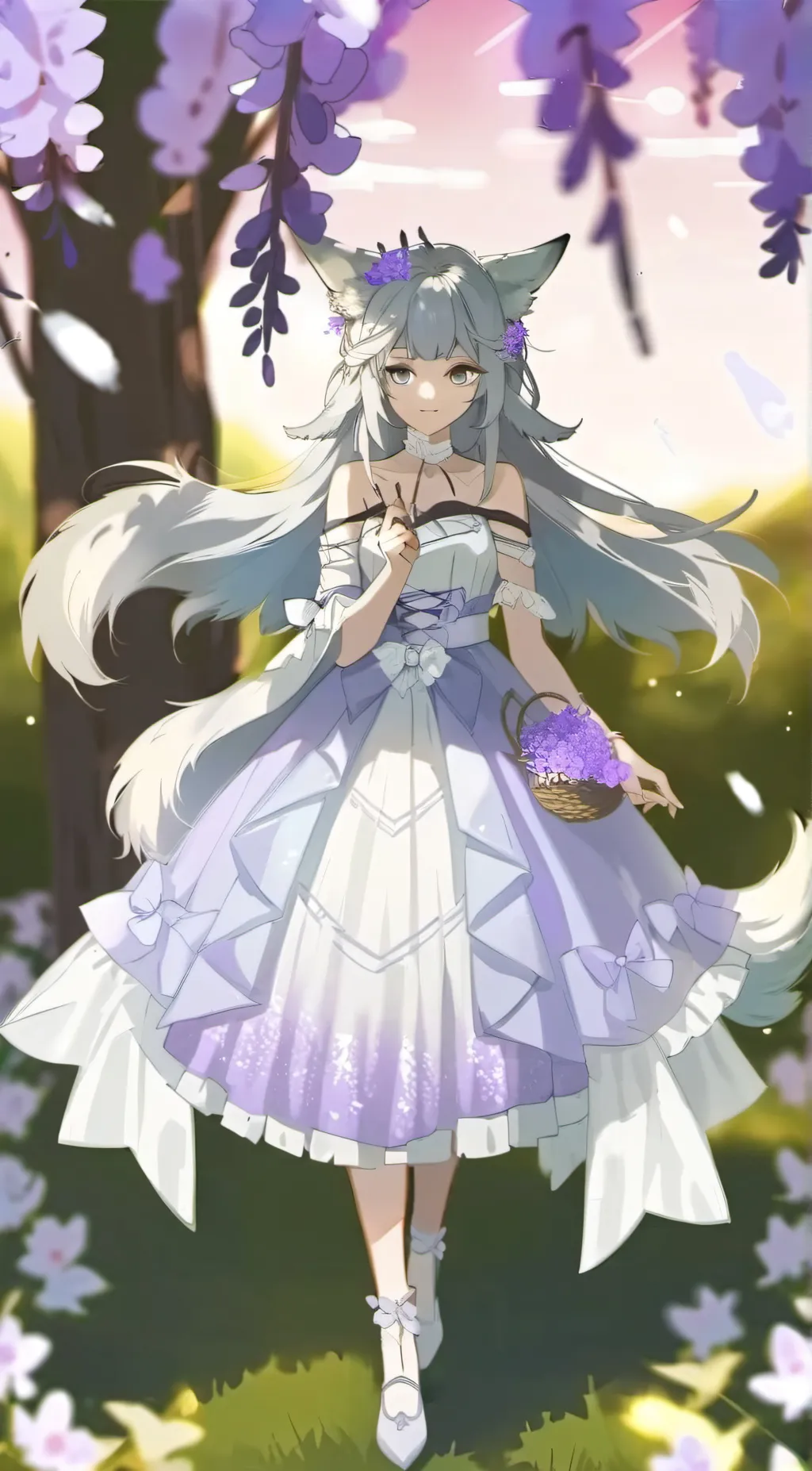 ai character: Lavender background