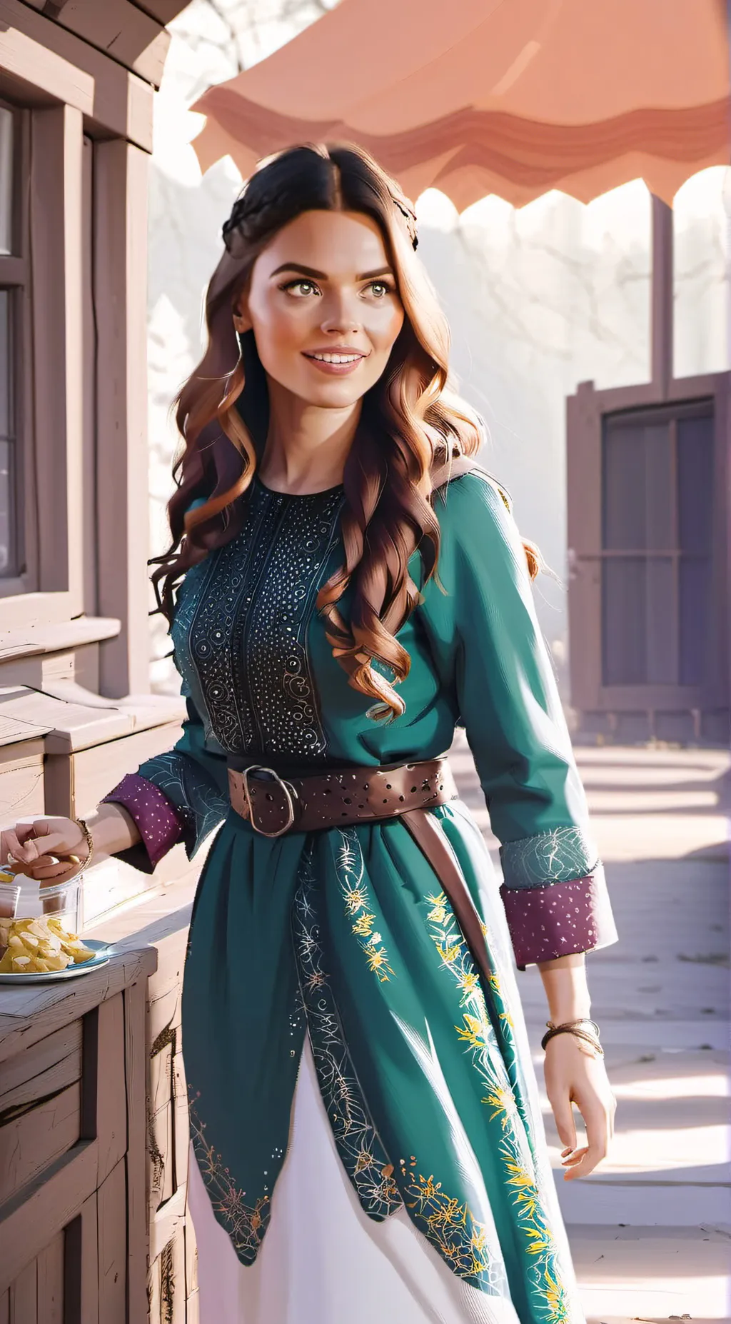 ai character: nora Hildegard  background