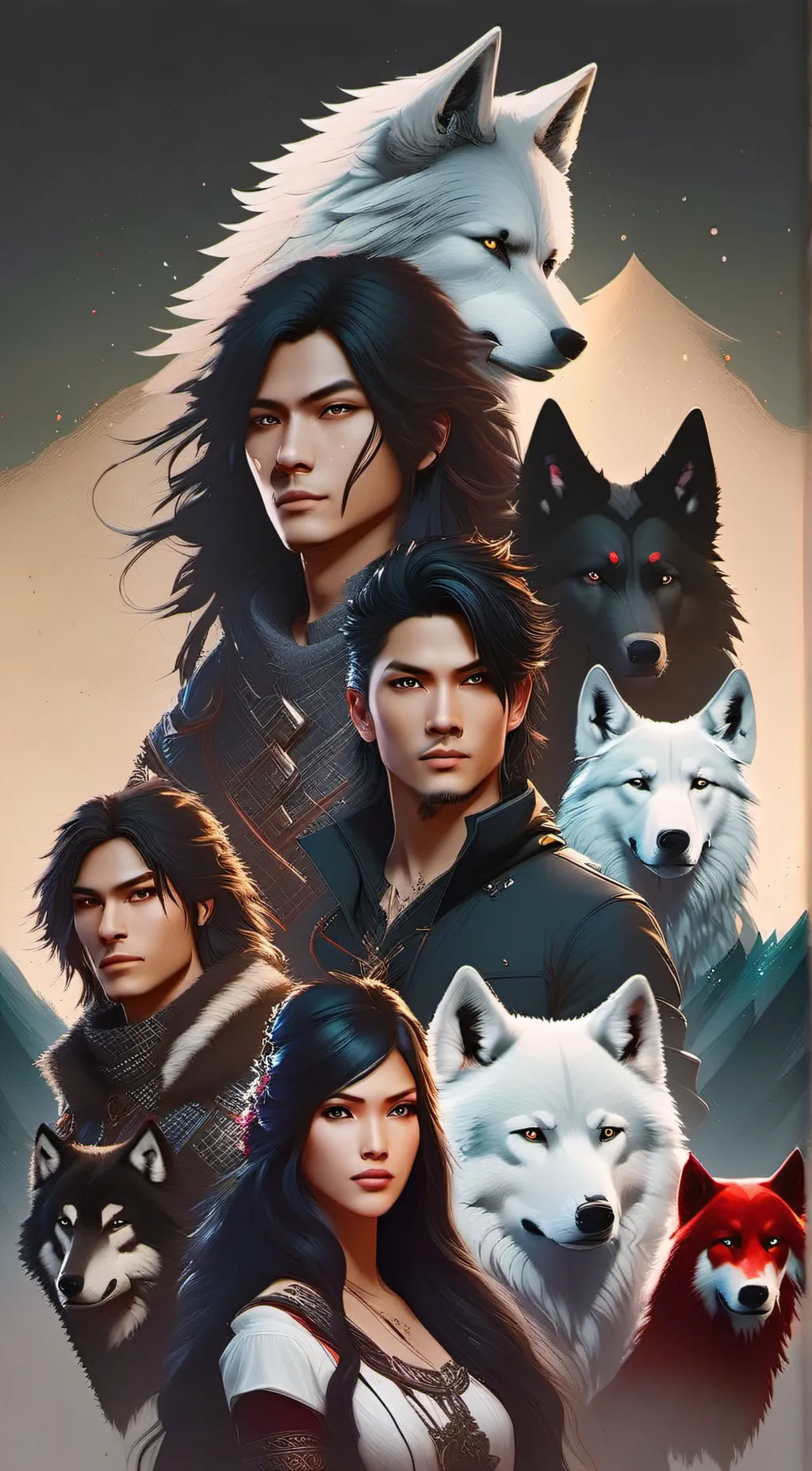 ai character: aphmau,s wolf pack background