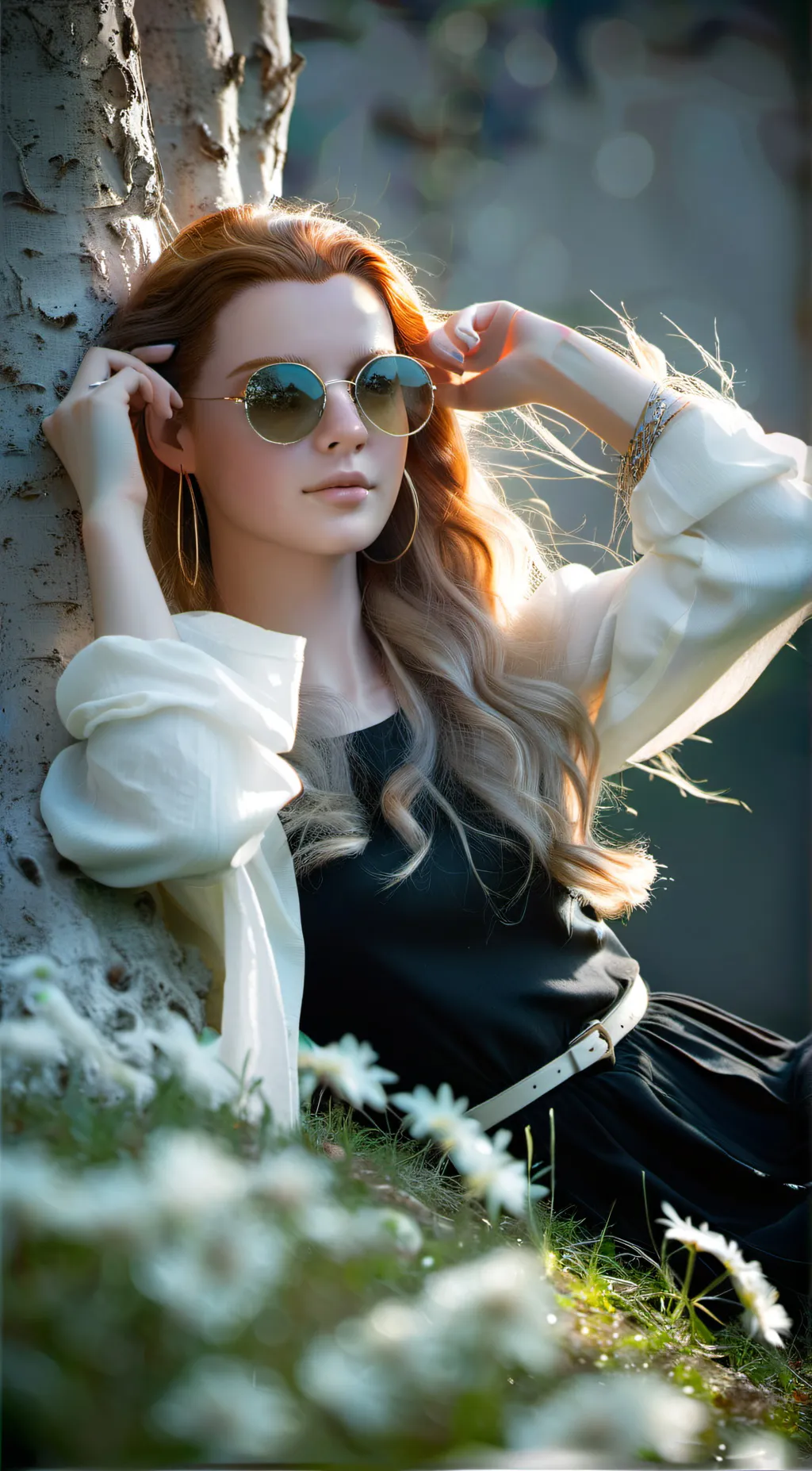 ai character: Violet background