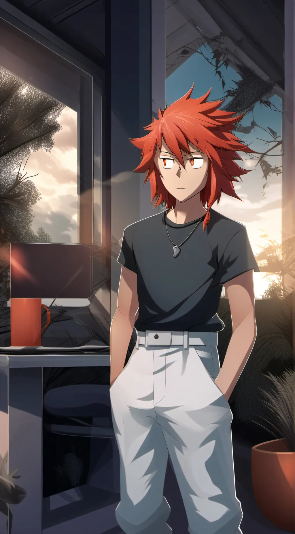 ai character: kirishima  background