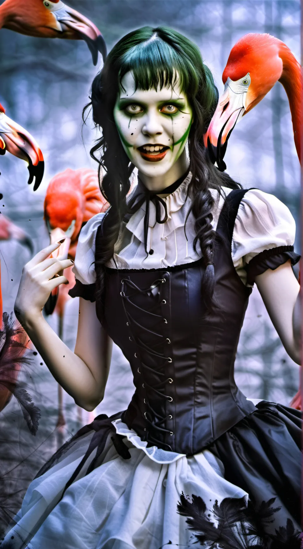 ai character: Green girl background