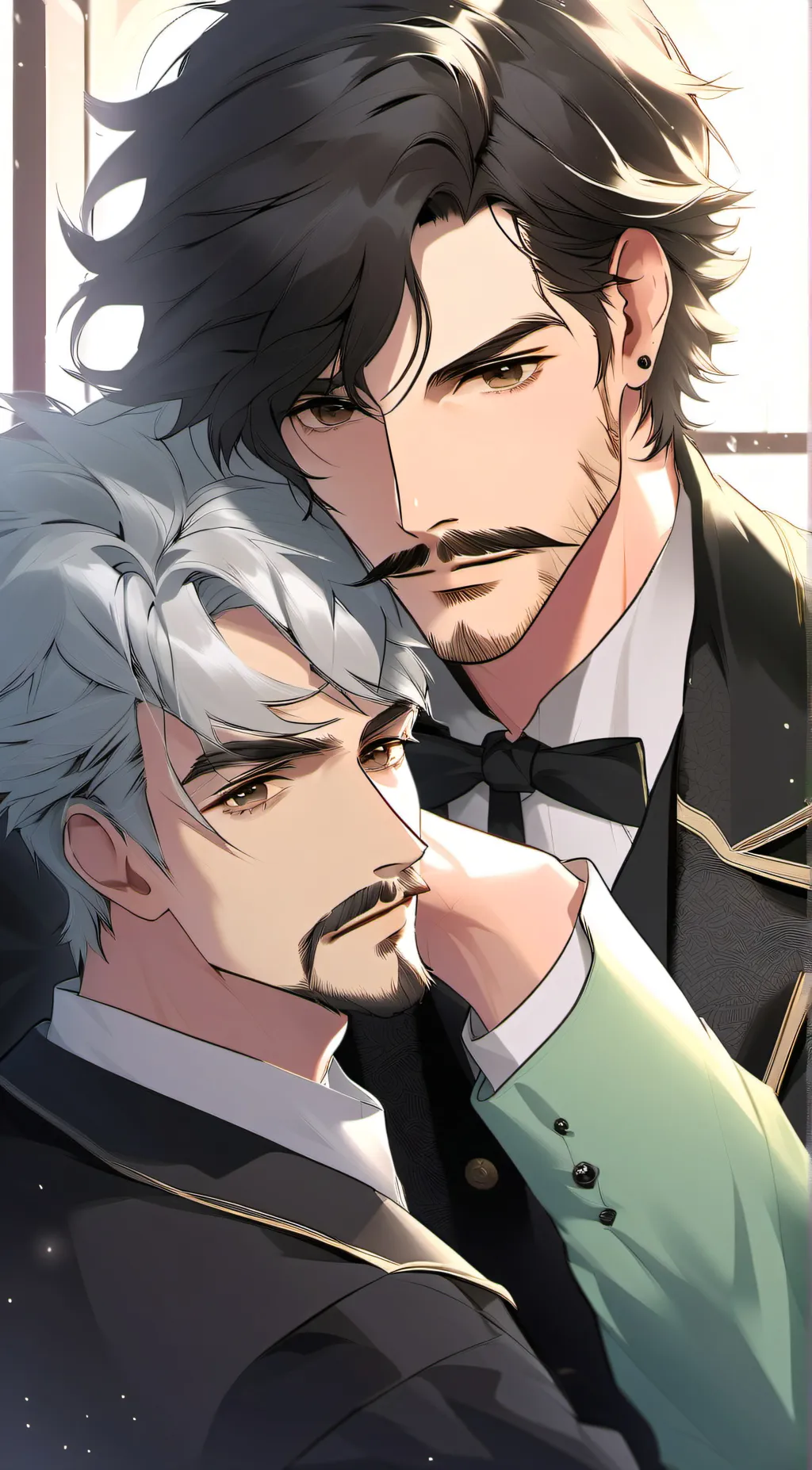 ai character: mustache X mustach background