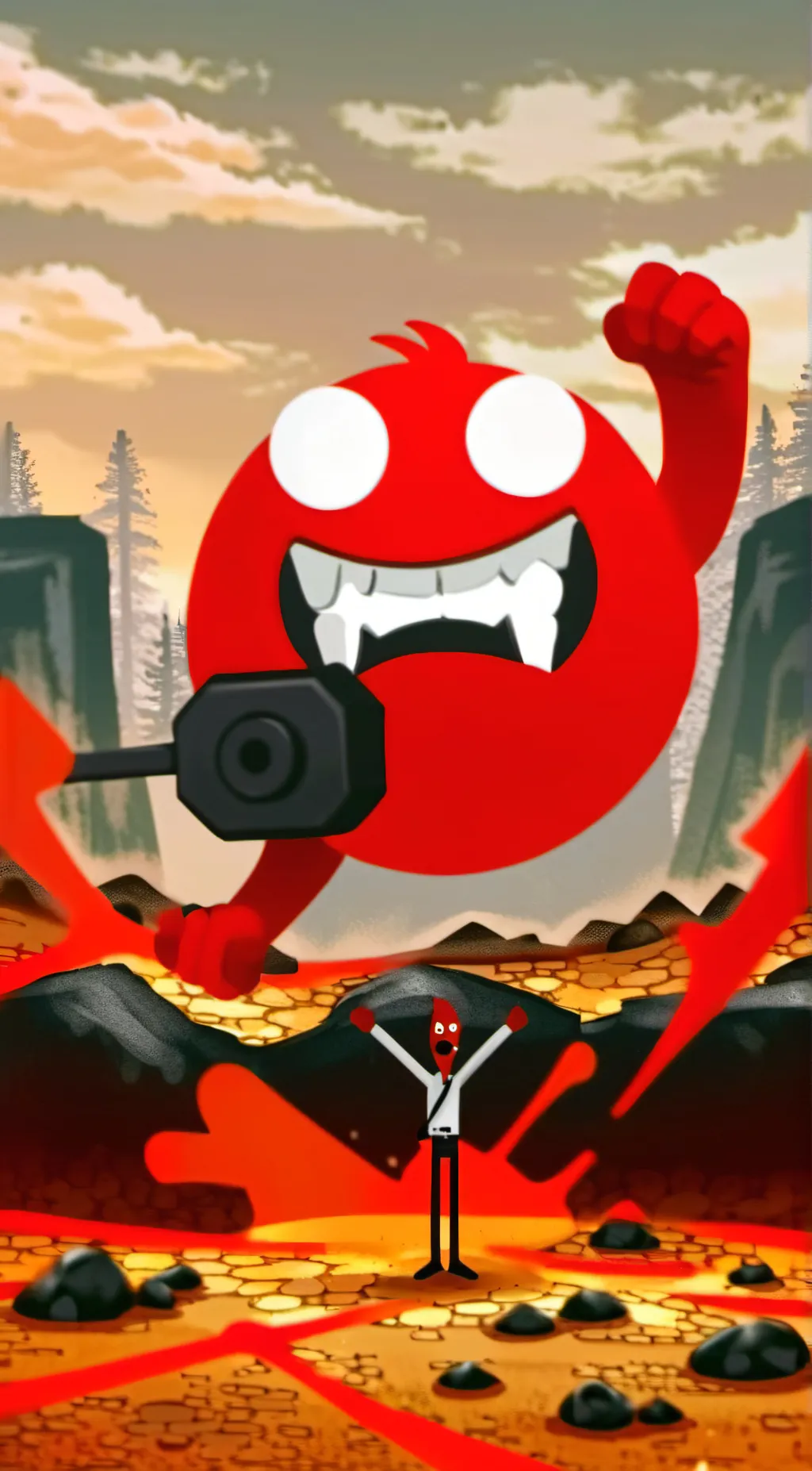 ai character: Rock on the ground background