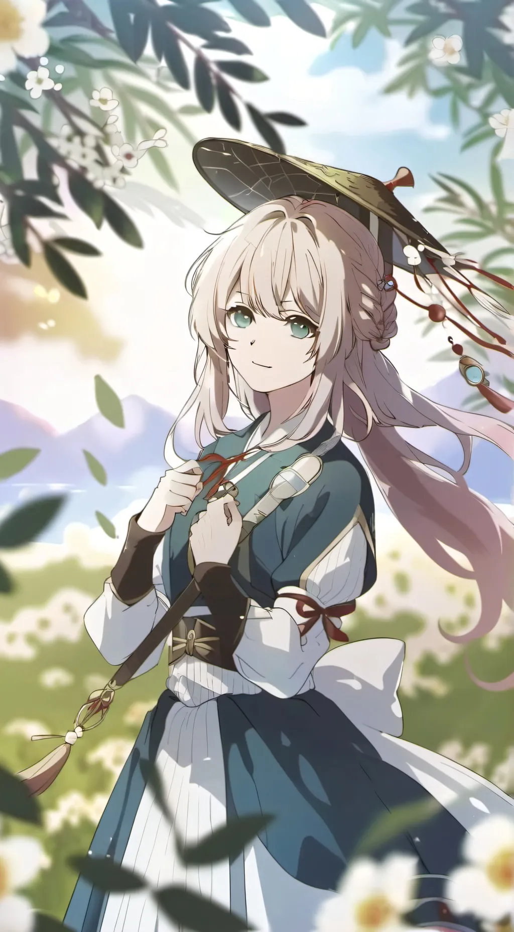 ai character: Lilac background