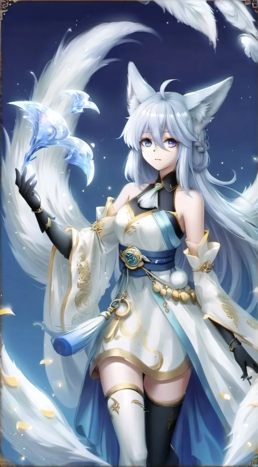 ai character: 🩵blue gamerfox🩵 background