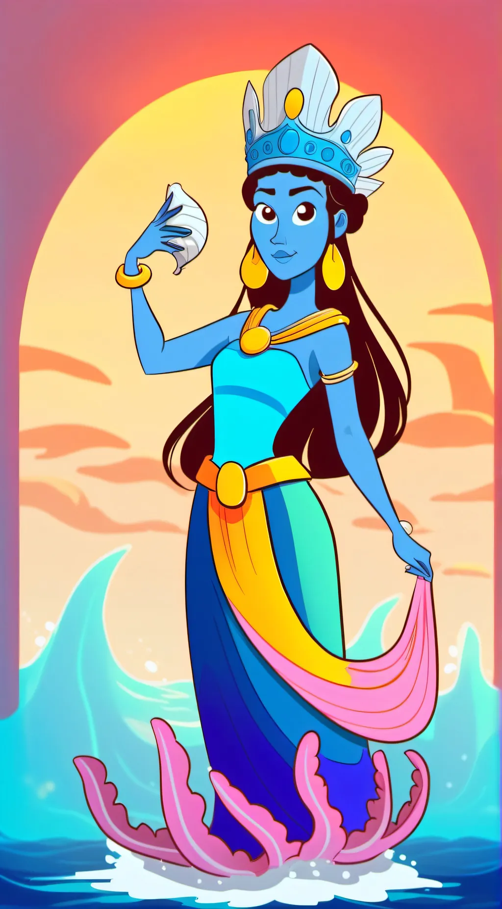 ai character: Aqua background