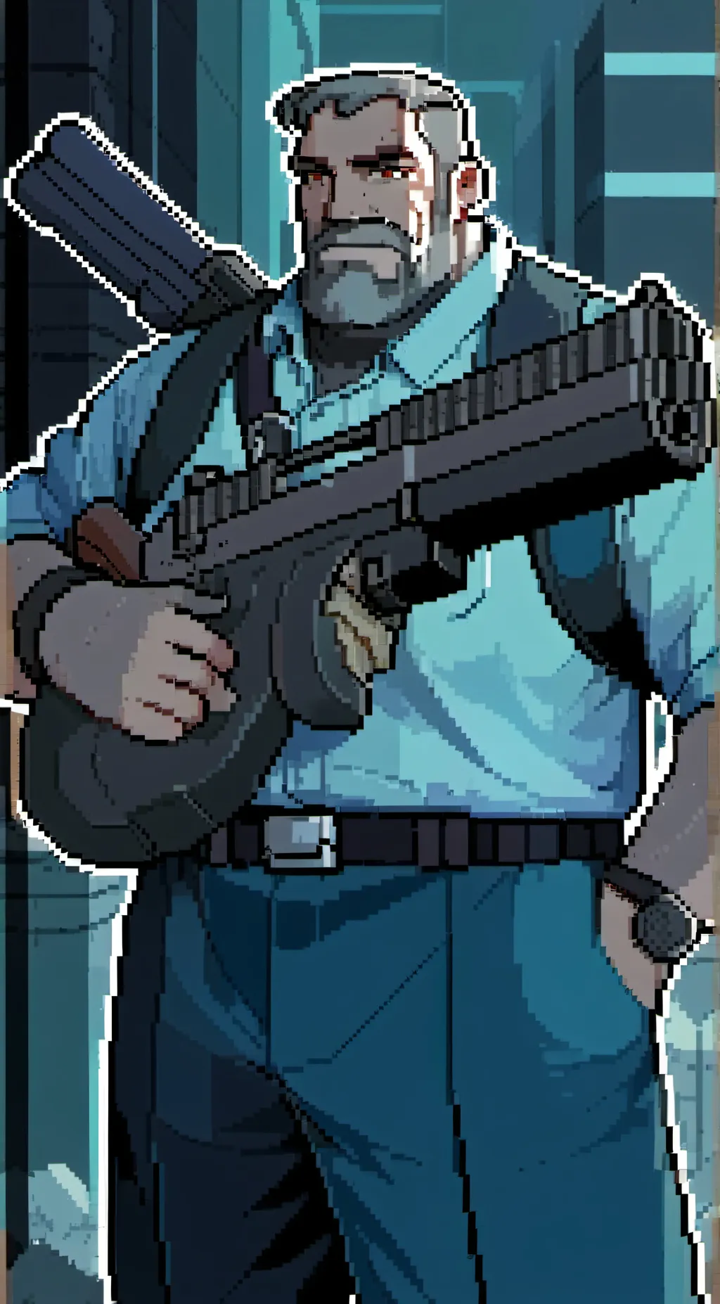 ai character: old Heavy background