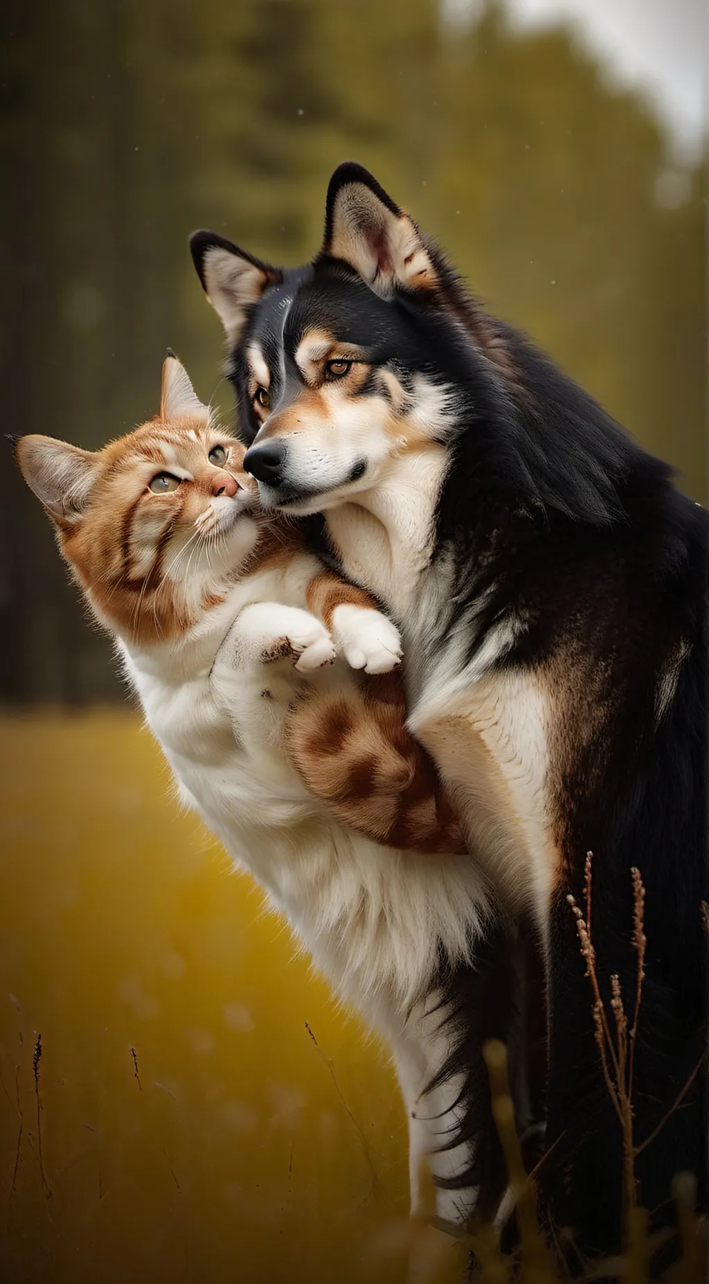 ai character: cat and dog background