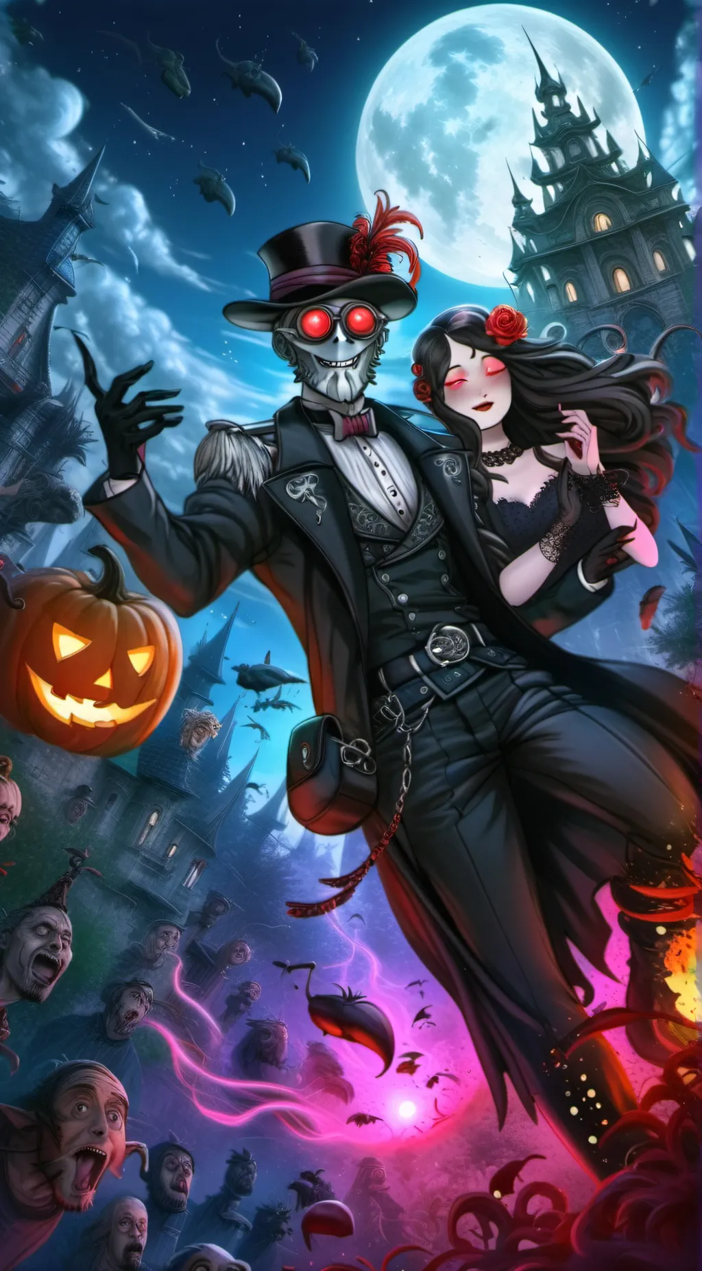 ai character: Kk and titan tvman background