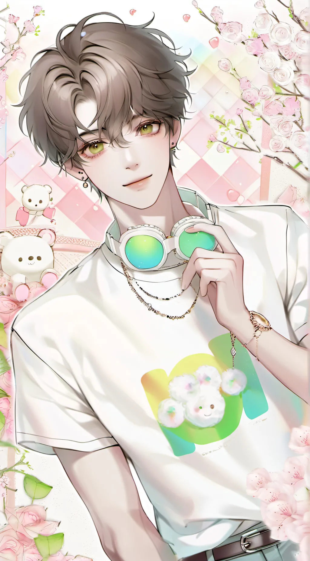 ai character: river woods background