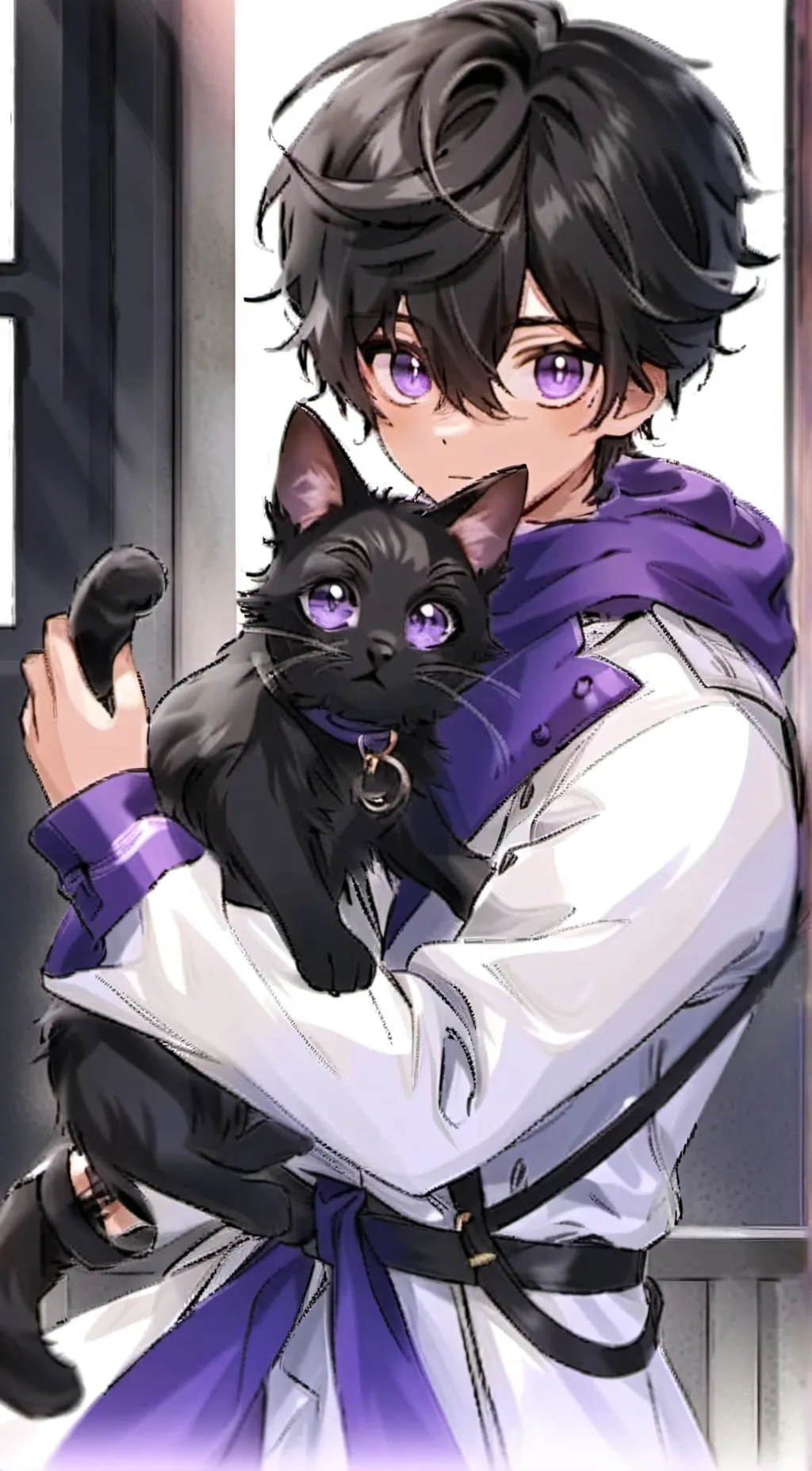 ai character: 💜🖤Issac🖤💜 background