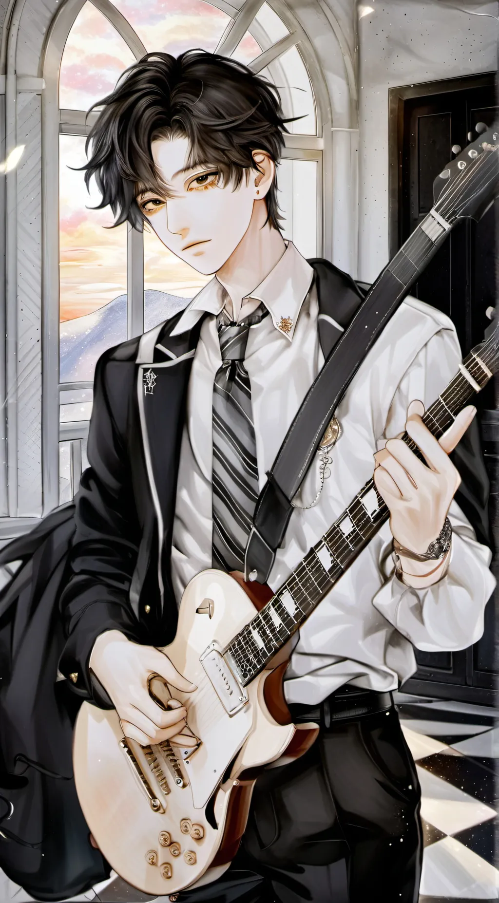 ai character: Akio  background