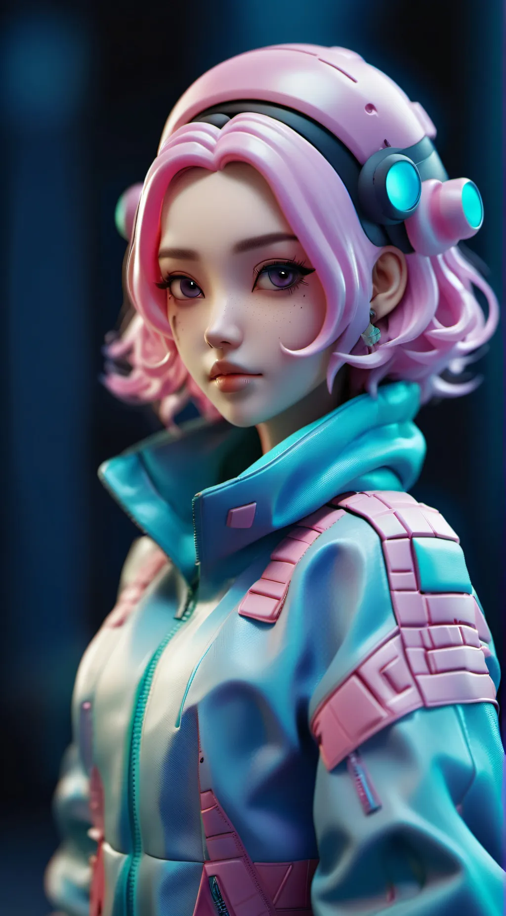 ai character: Emma pink  background