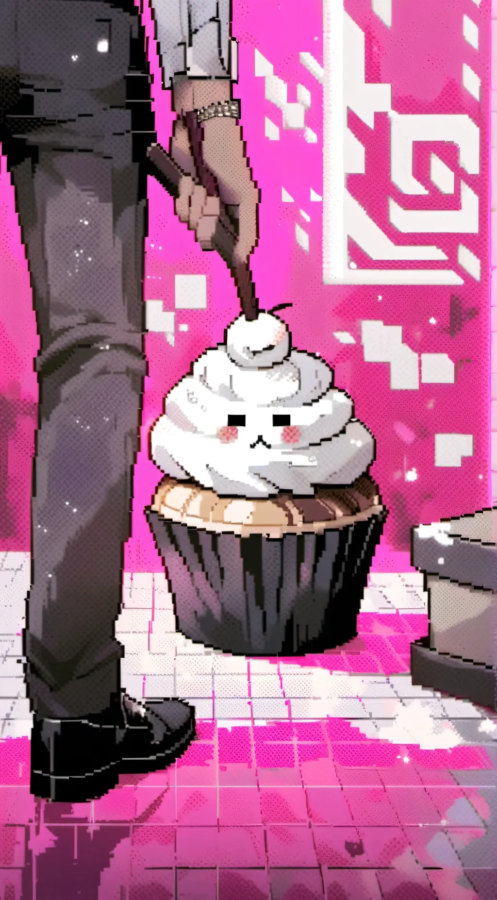 ai character: Mr cupcake  background