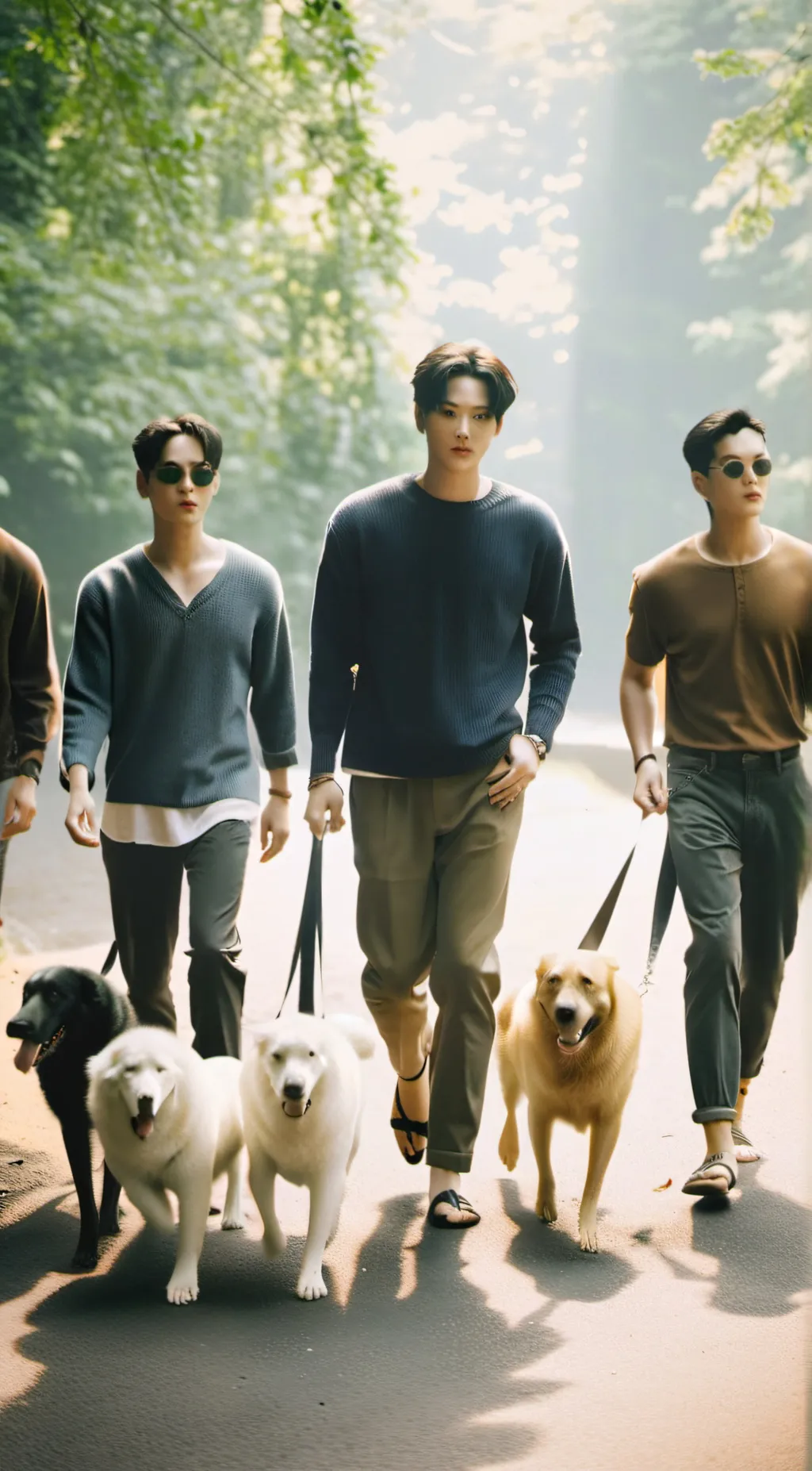 ai character: Dog walking club background