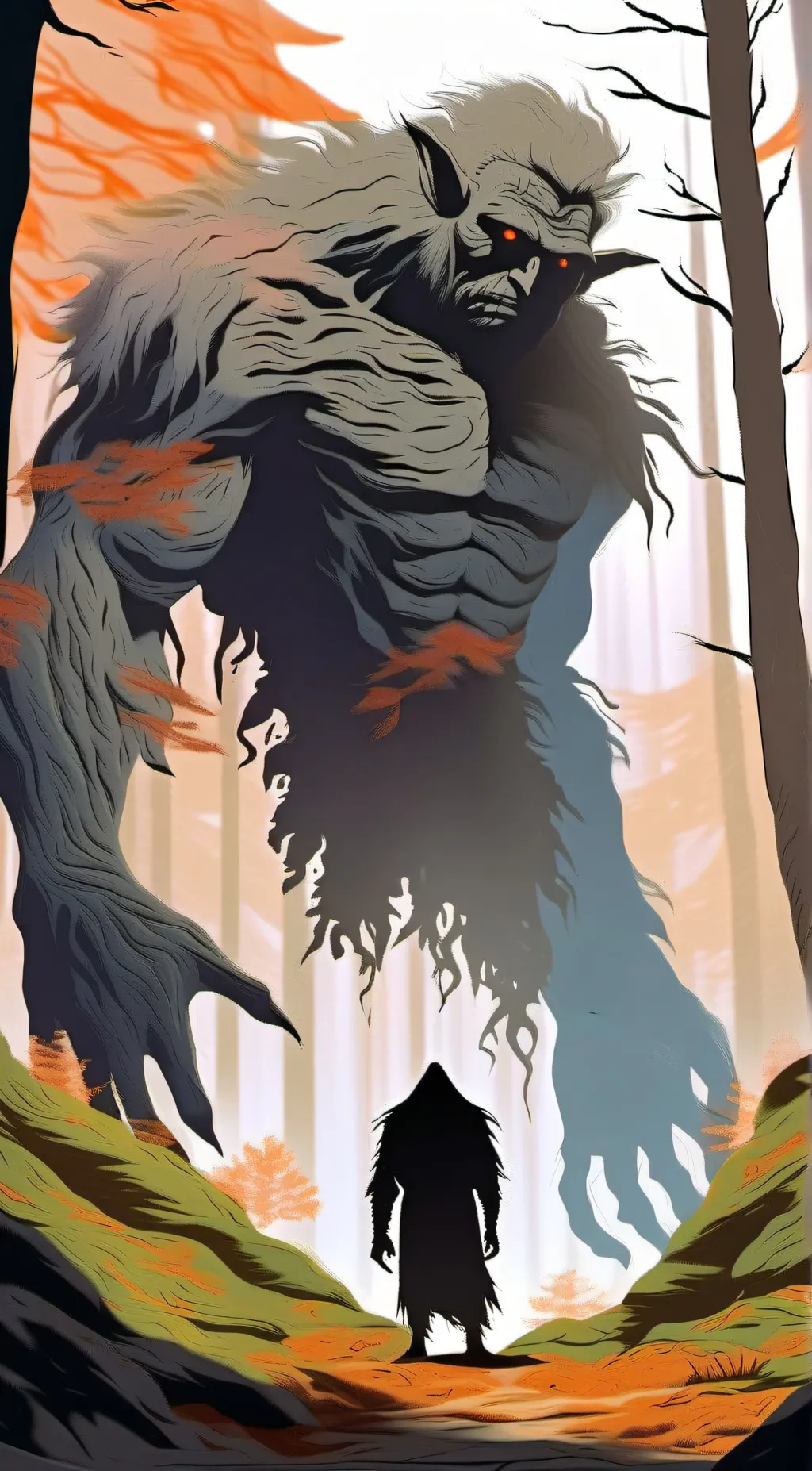 ai character: Uncanny trollge… background