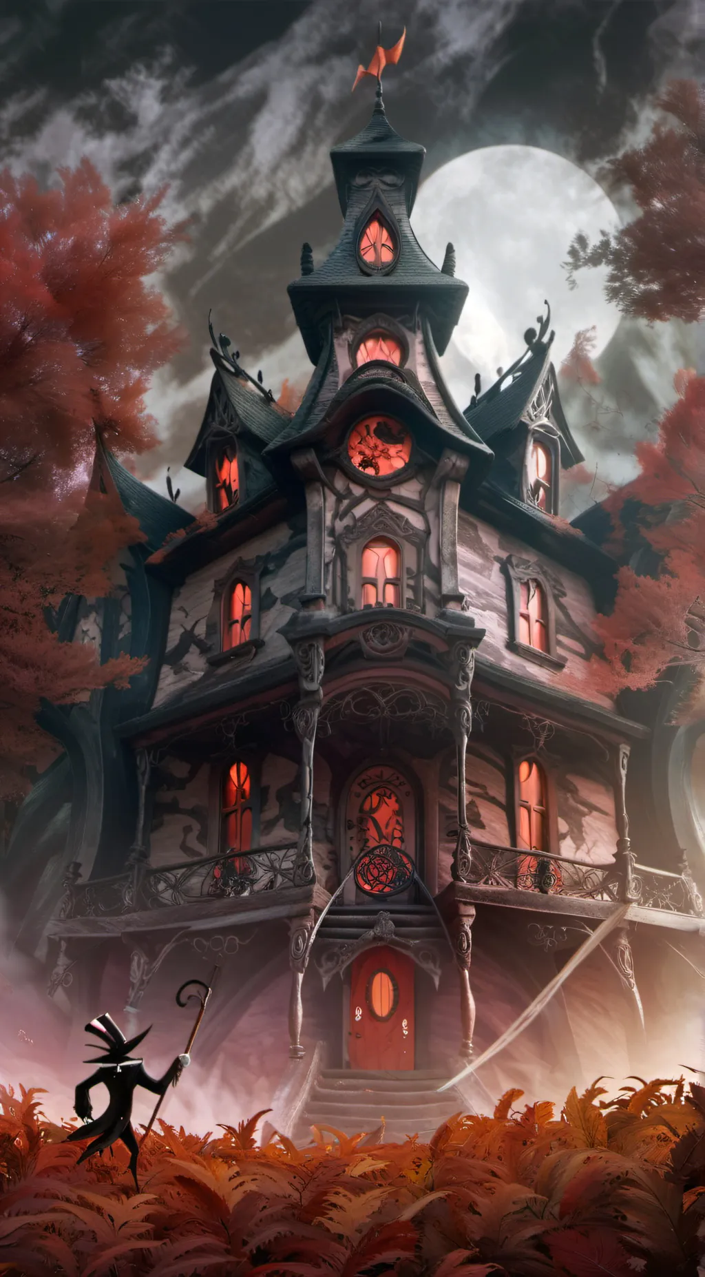 ai character: Alastor x lucifer background