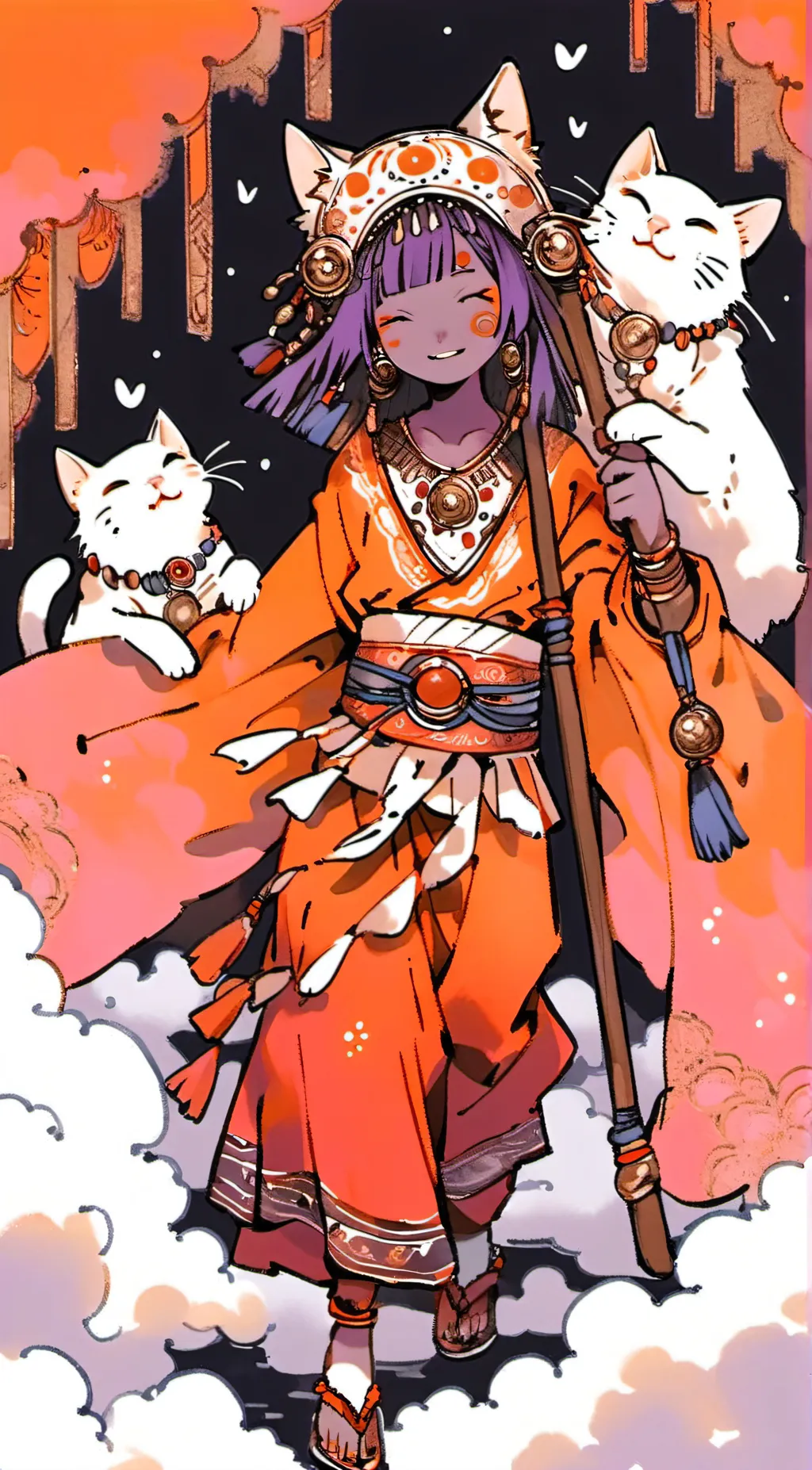 ai character: Girl catnap background