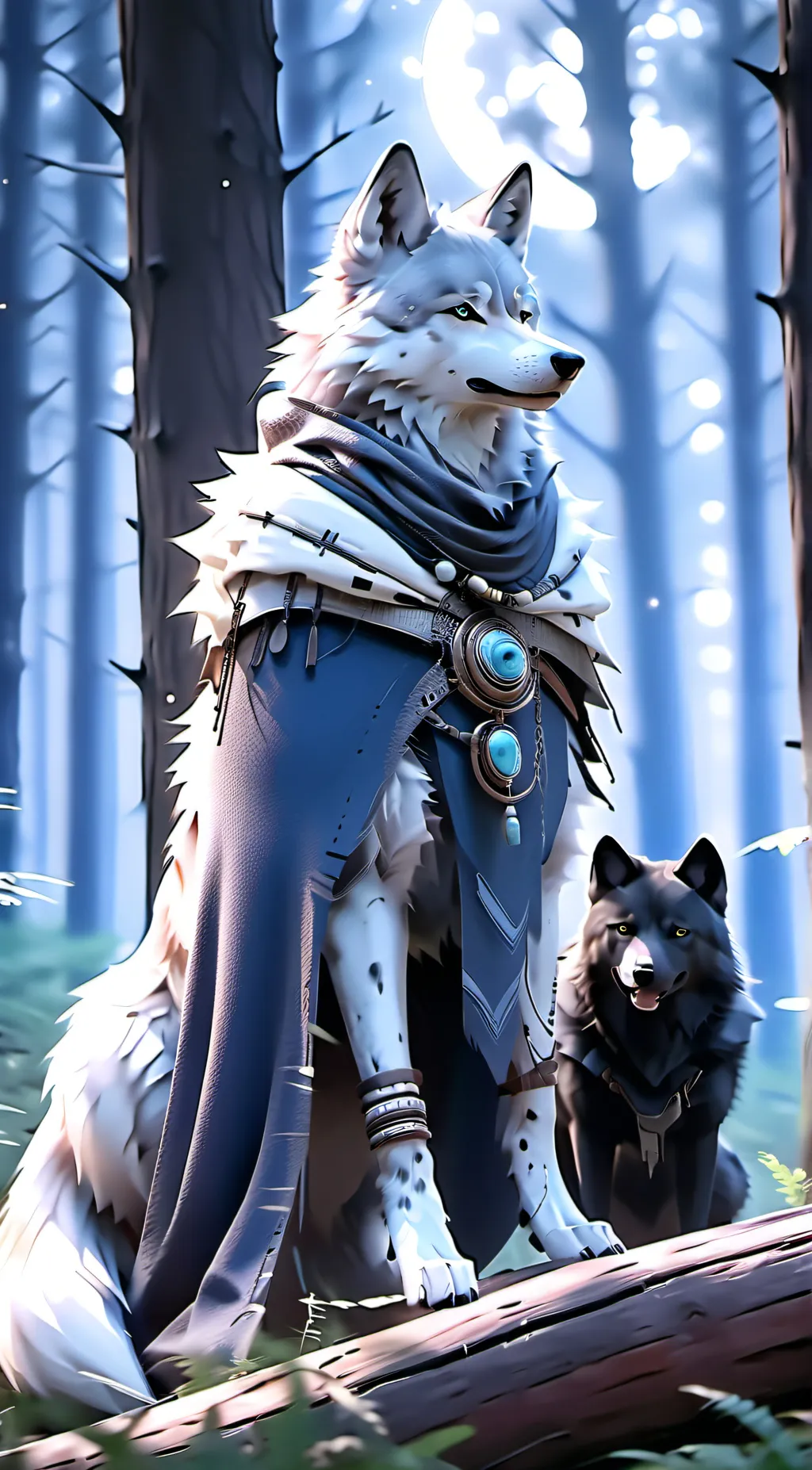 ai character: snow background