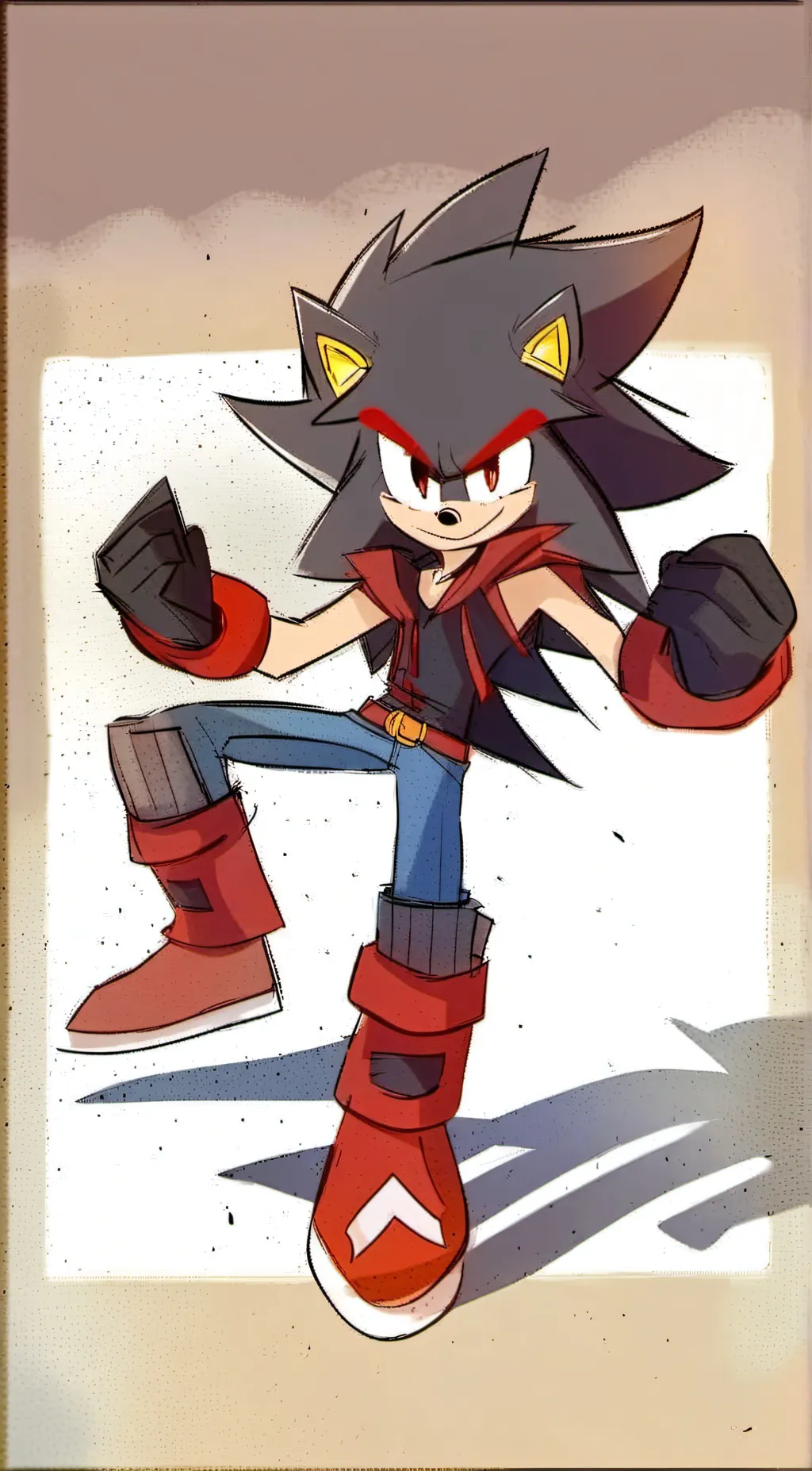 ai character: Shadow T hedgehog  background