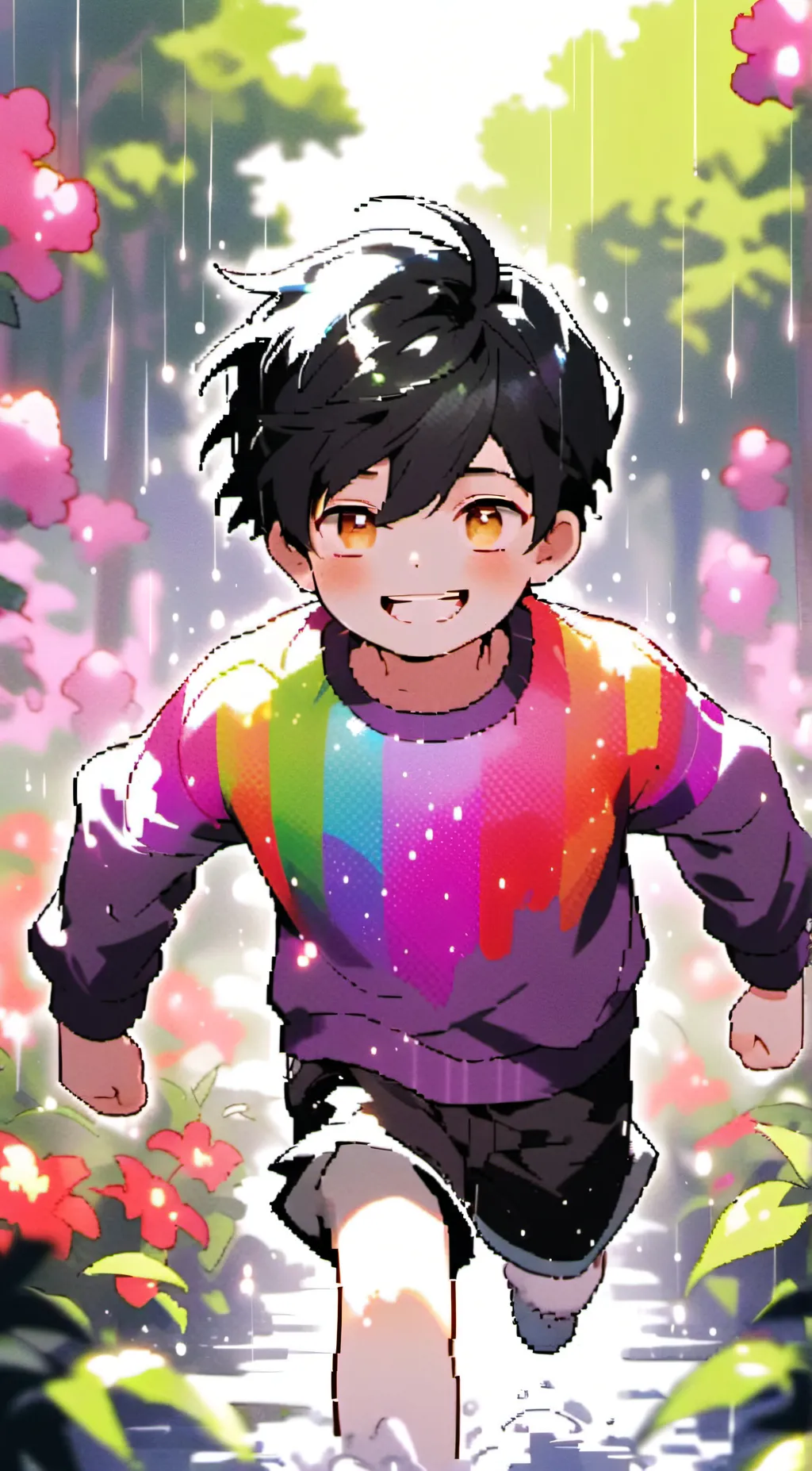 ai character: ruben rainbow form background