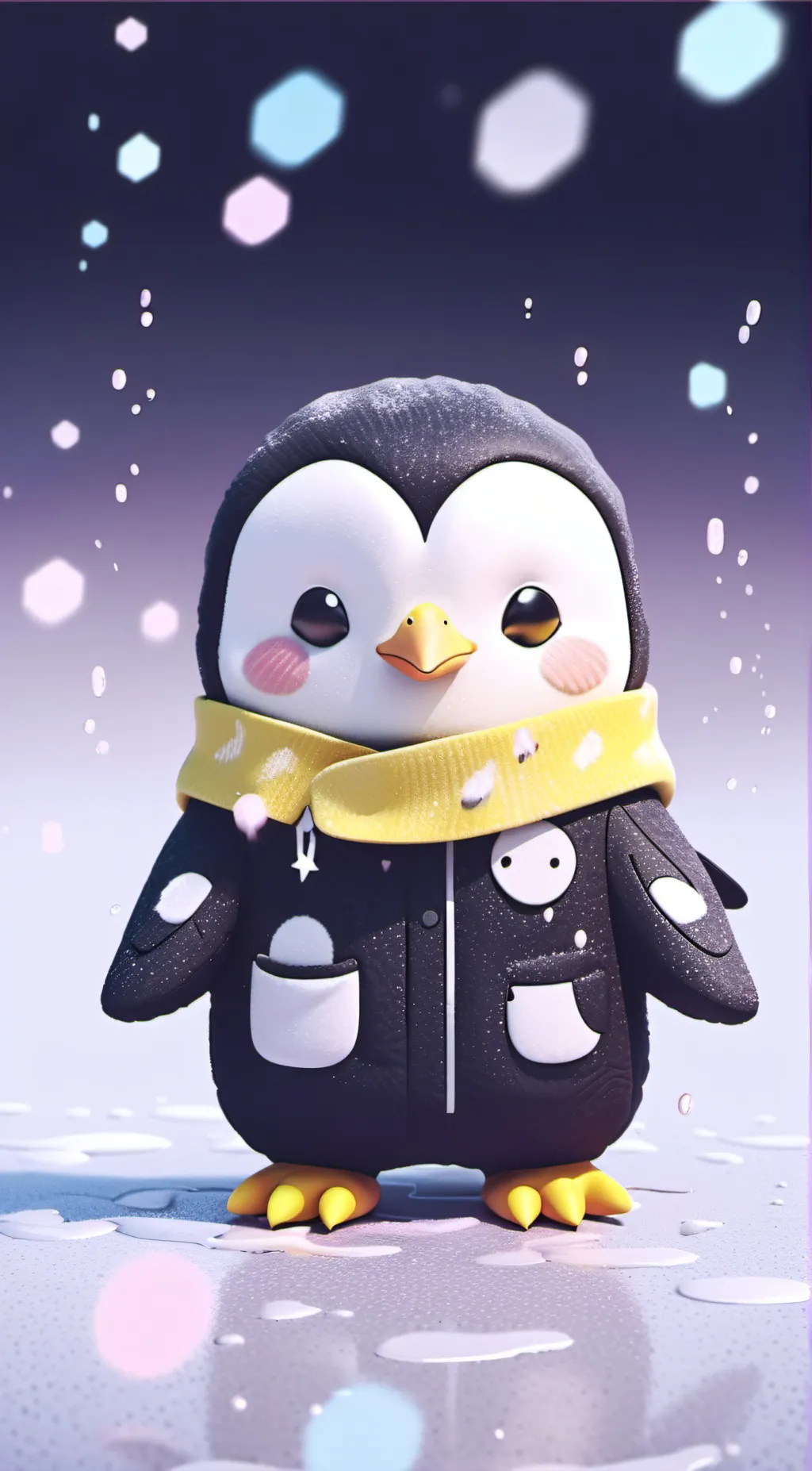 ai character: snow background