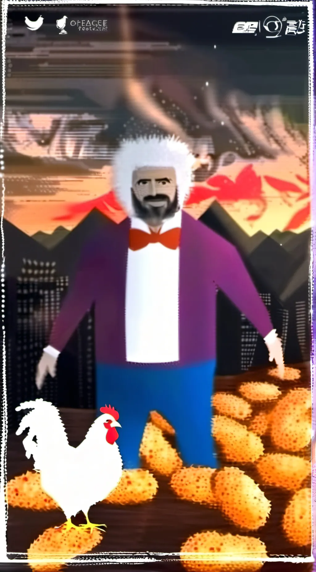 ai character: chicken nugget guy background