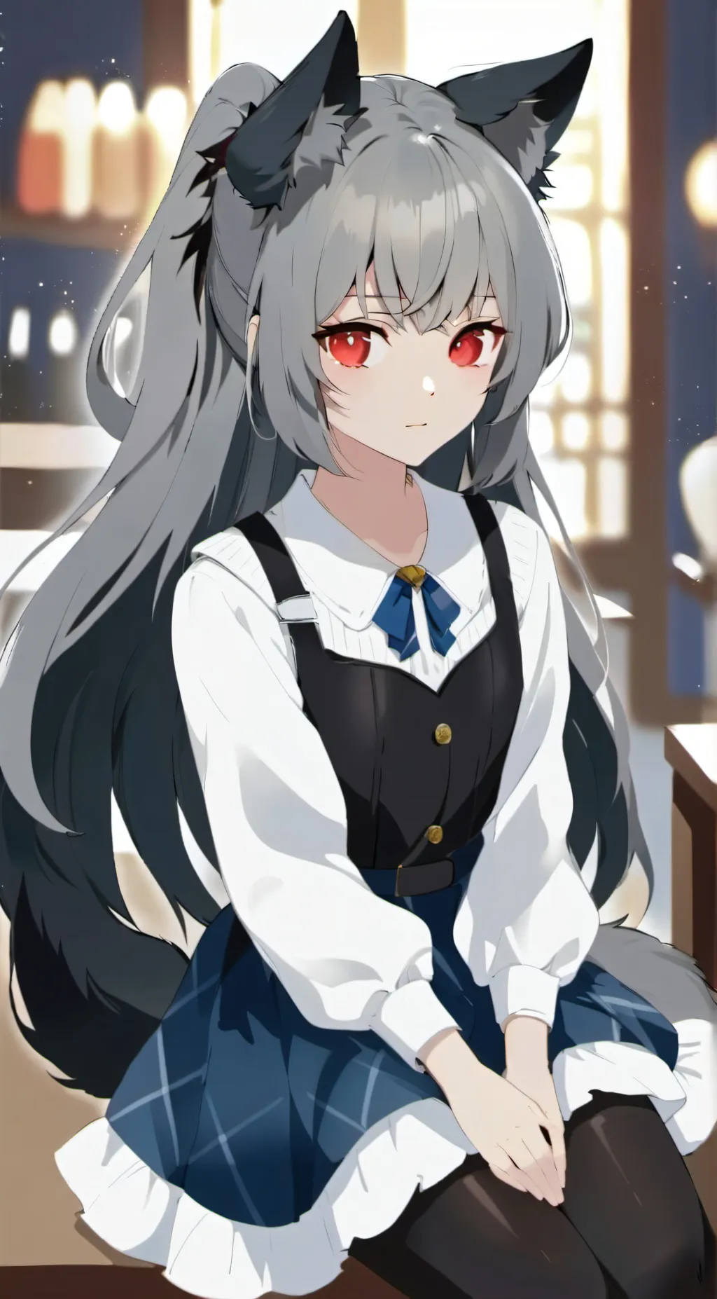 ai character: Werewolf Girl background