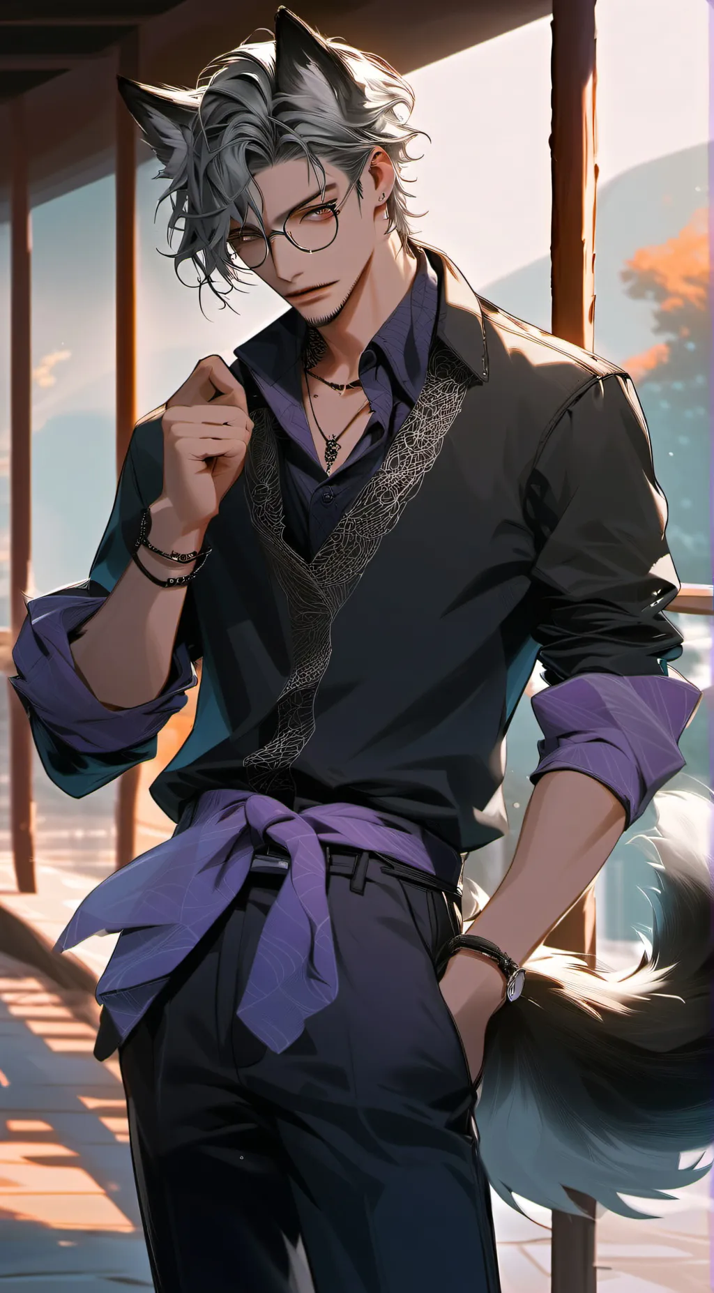 ai character: Garotto (wolf) background