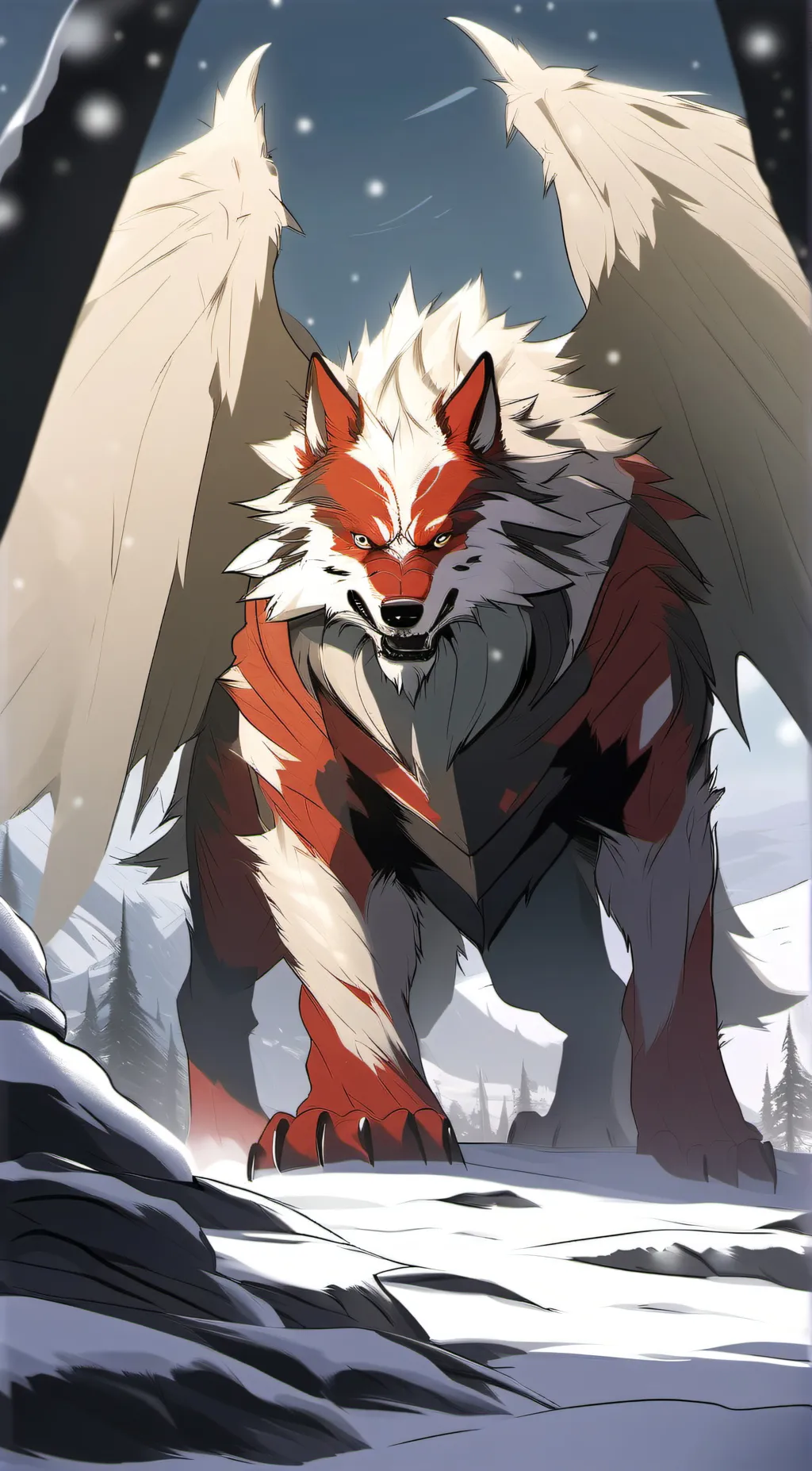 ai character: Snowy background