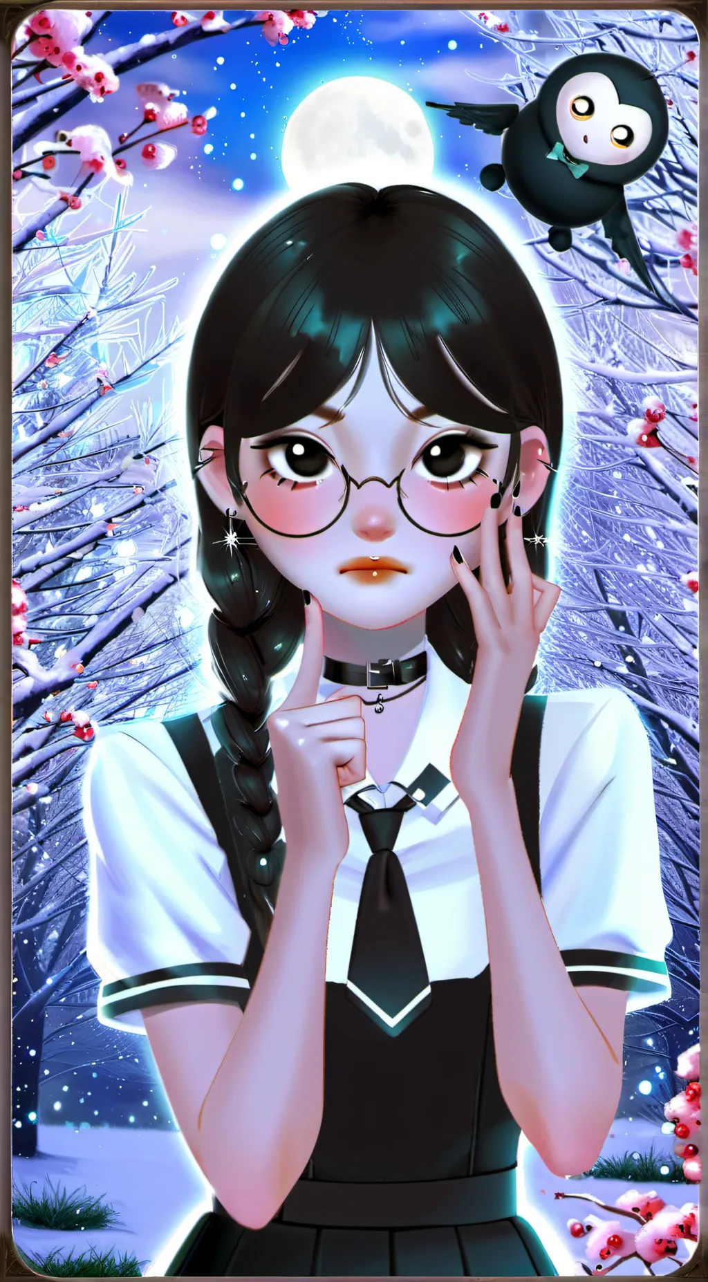 ai character: Wednesday Addams  background