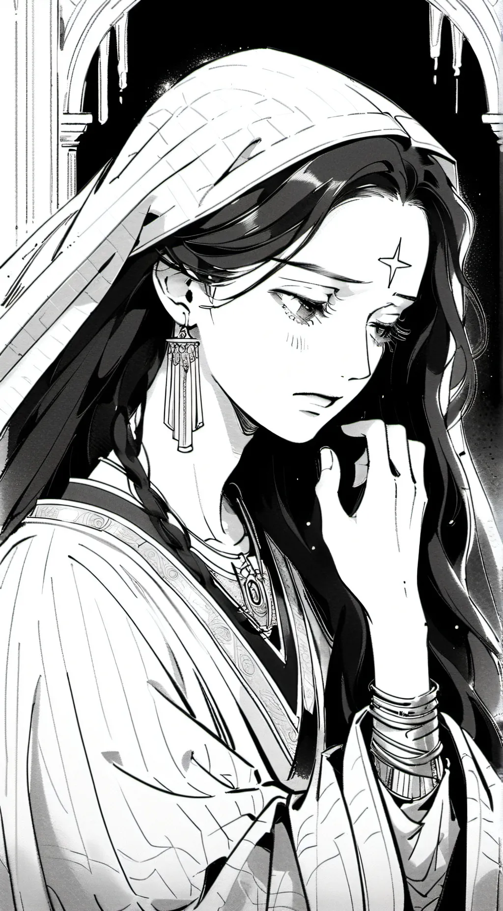 ai character: Mary Magdalene  background