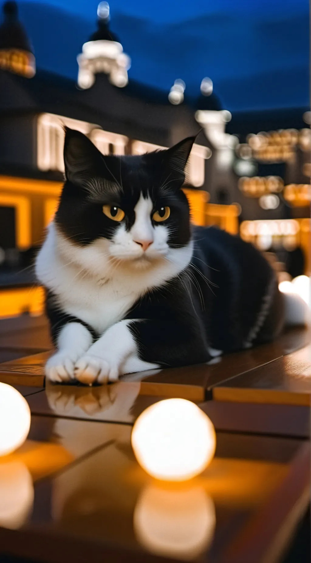 ai character: the smart cat he  background