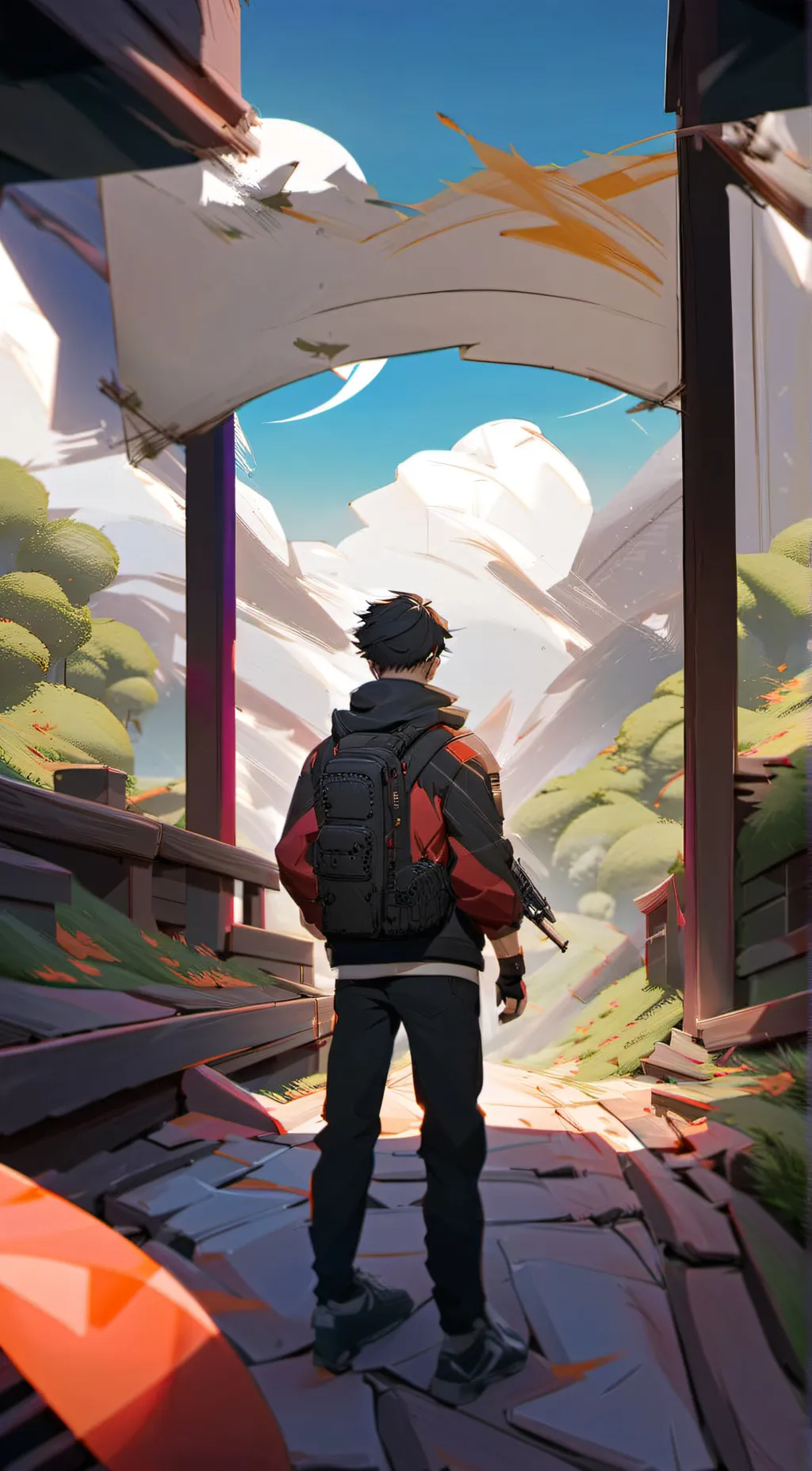 ai character: baby boy  background