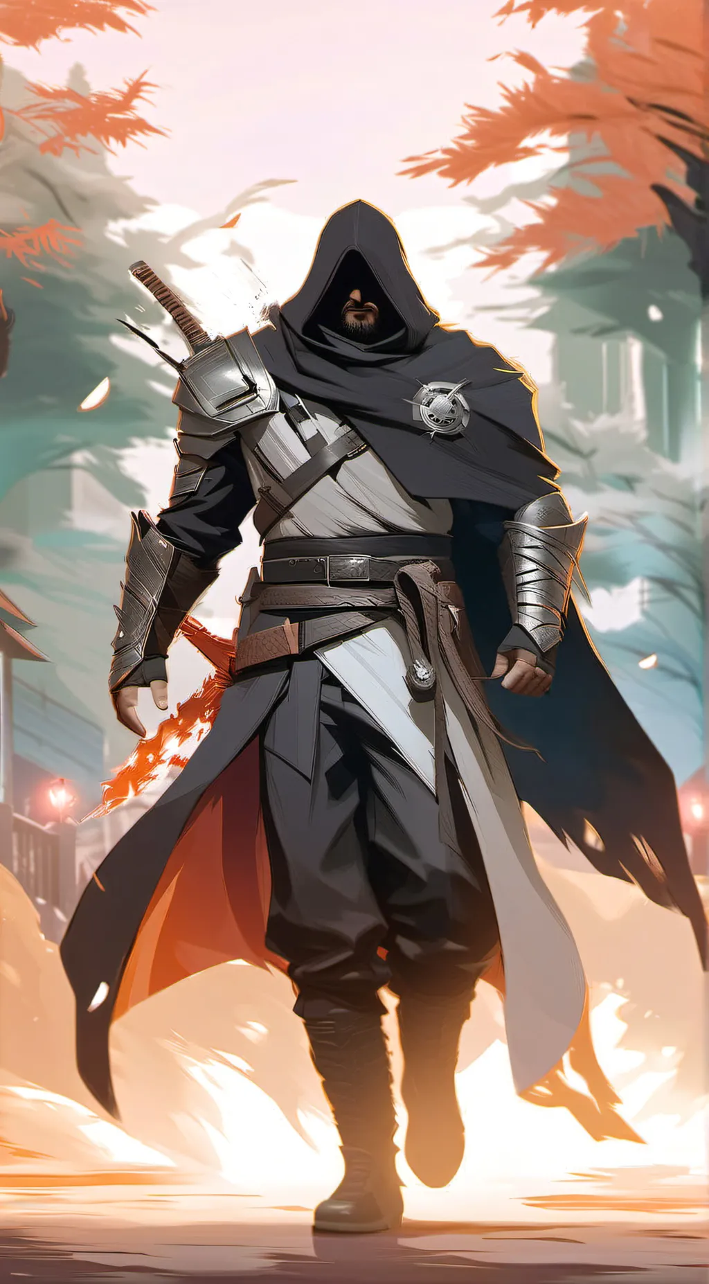 ai character: Dark solider background