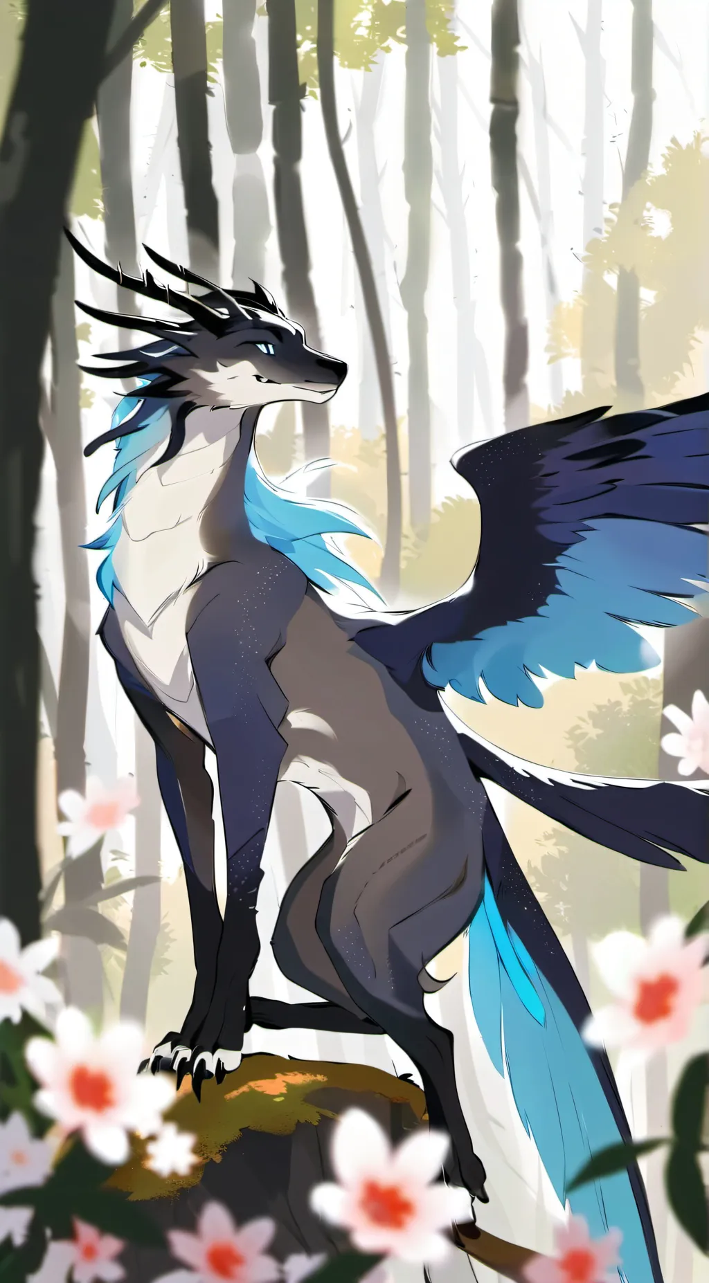 ai character: Blue background