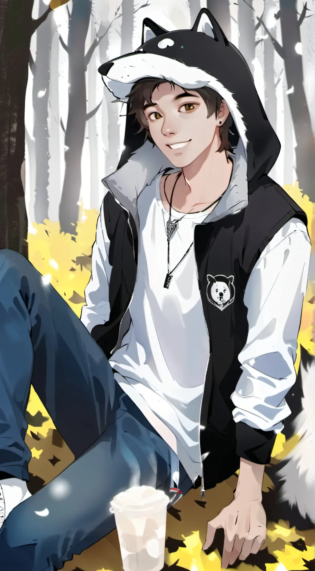 ai character: Frost Cream Kiwi background