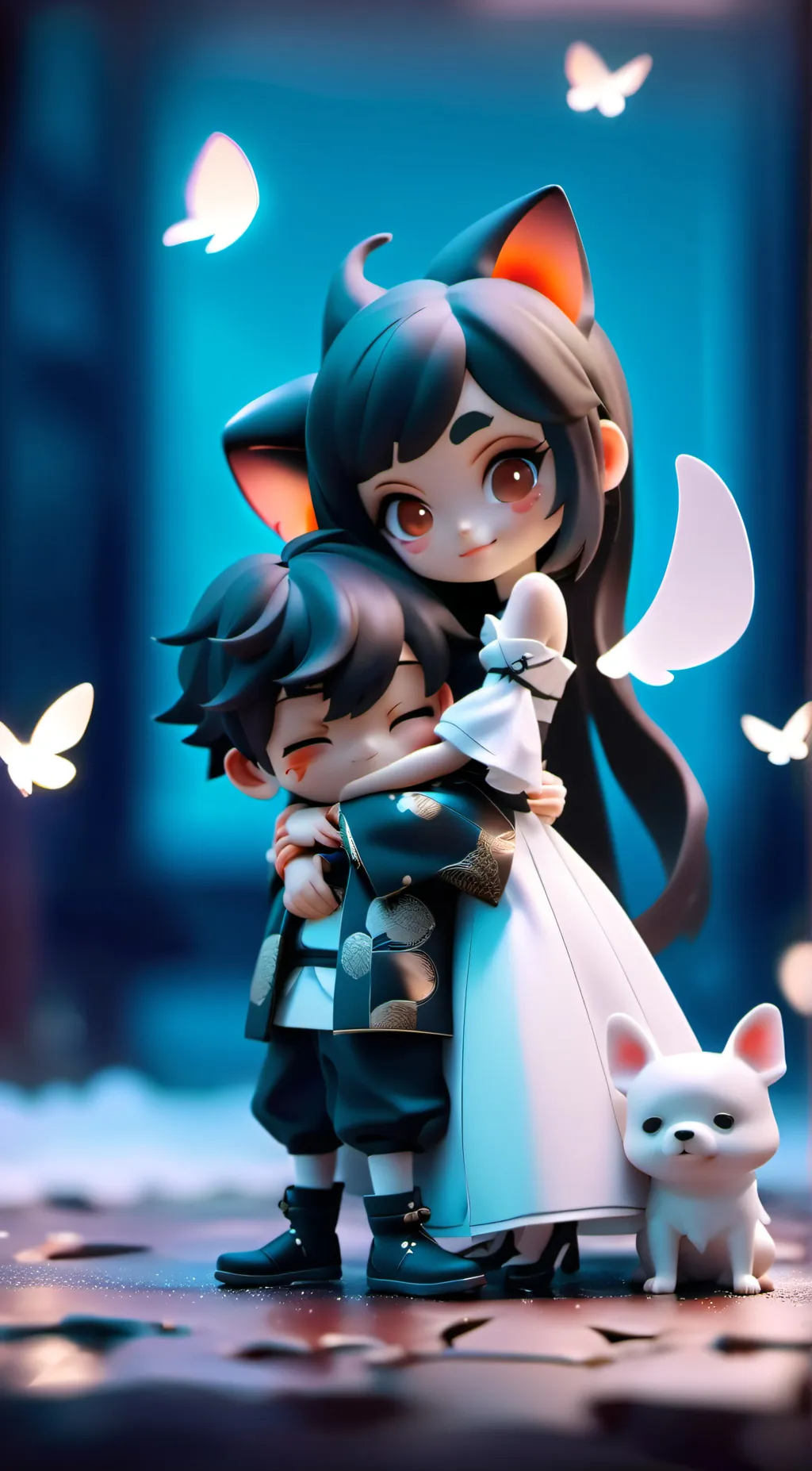 ai character: Alex and Ellie  background