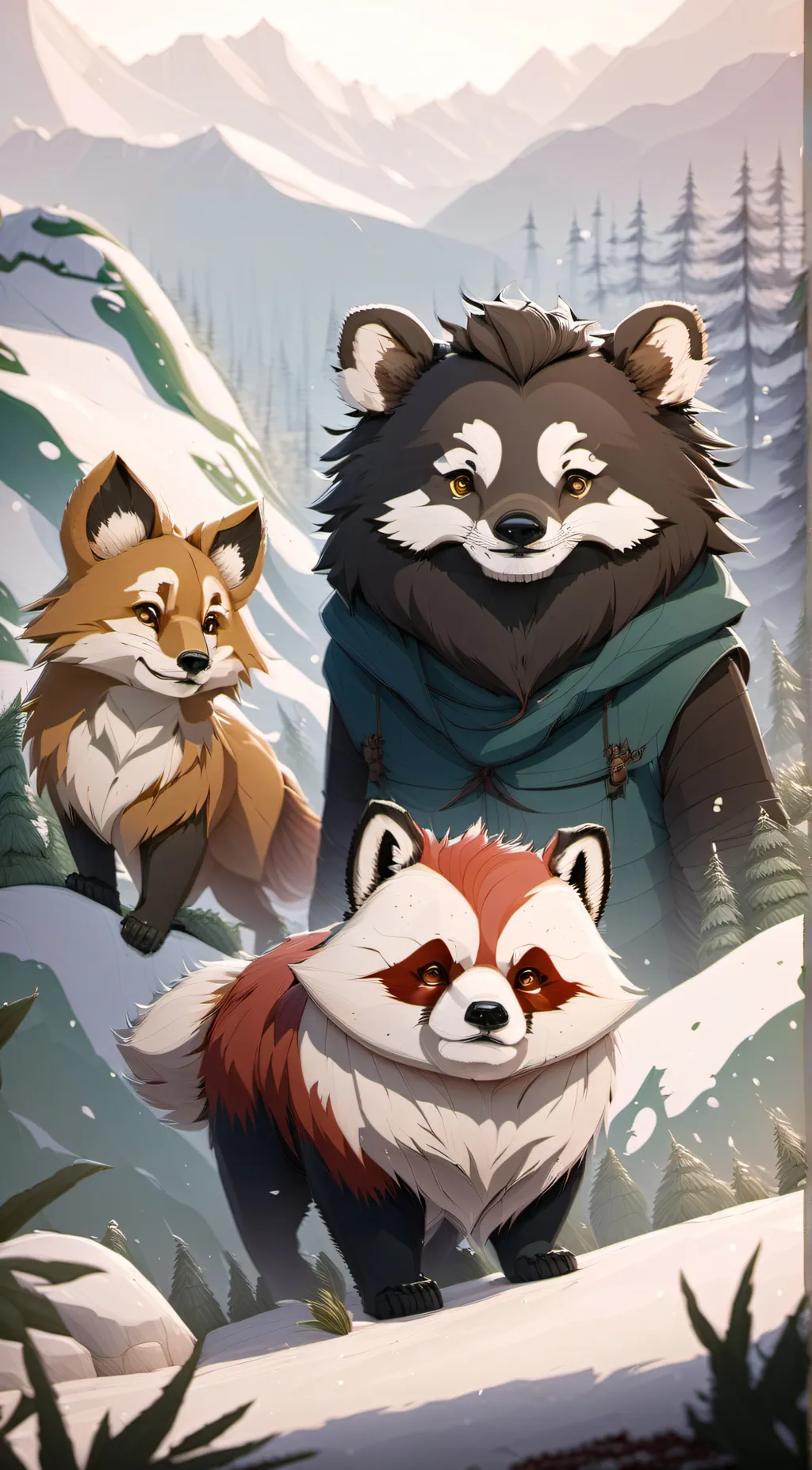 ai character: Forest Animals background