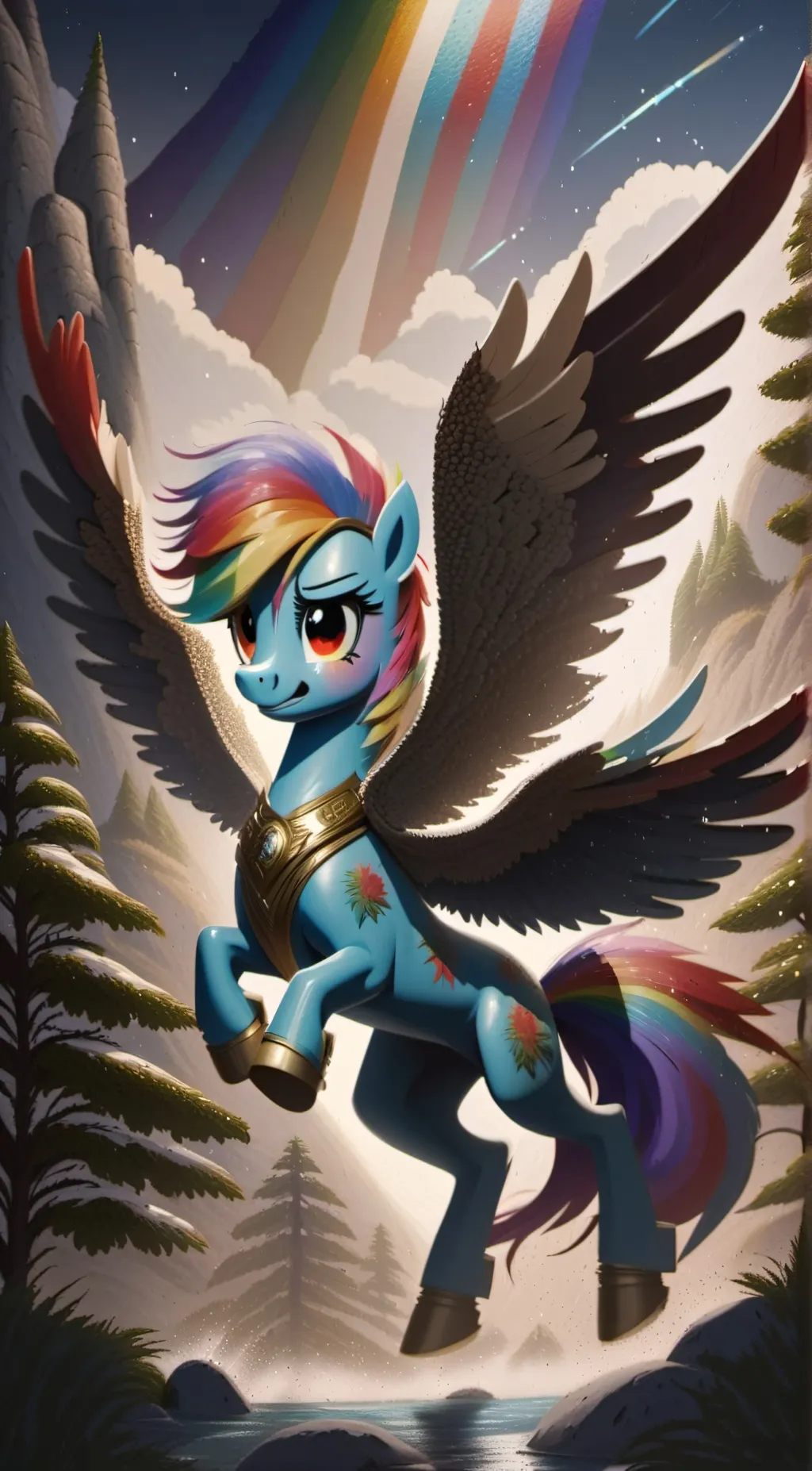 ai character: Rainbowdash !! background