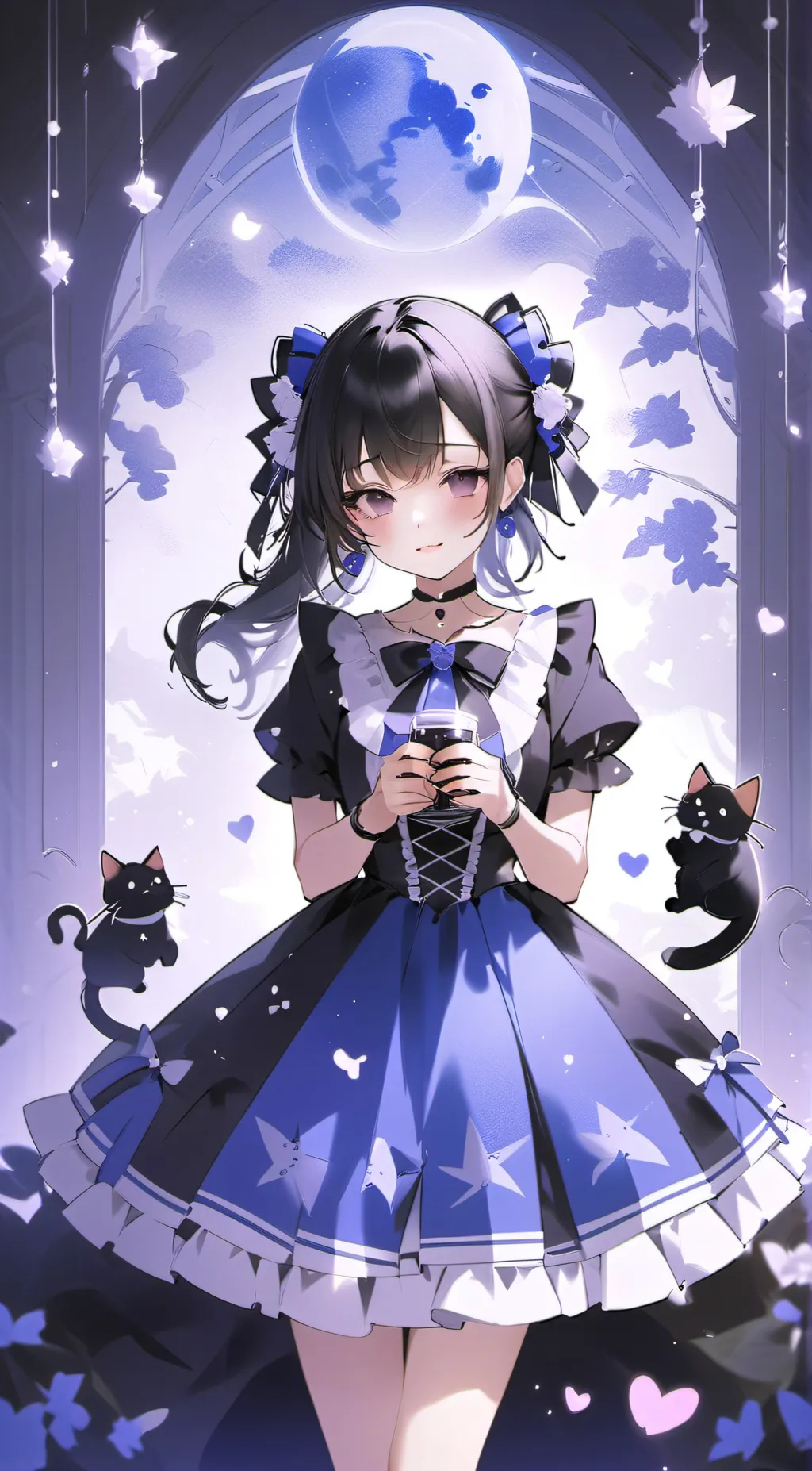 ai character: Moonlight background