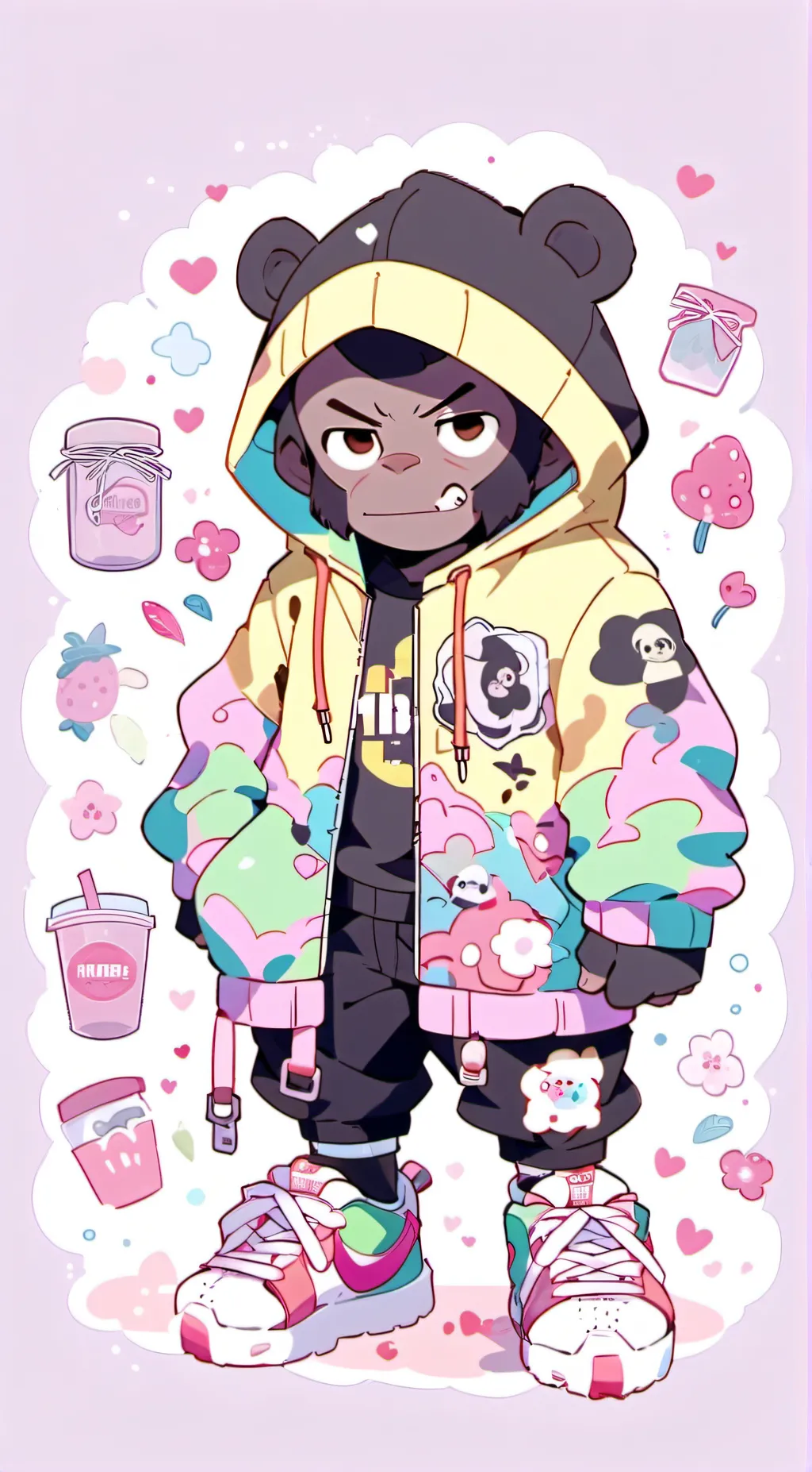 ai character: gorilla baby background