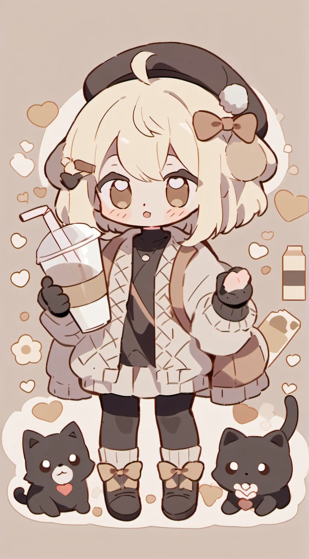 ai character: Lalu and beanie  background