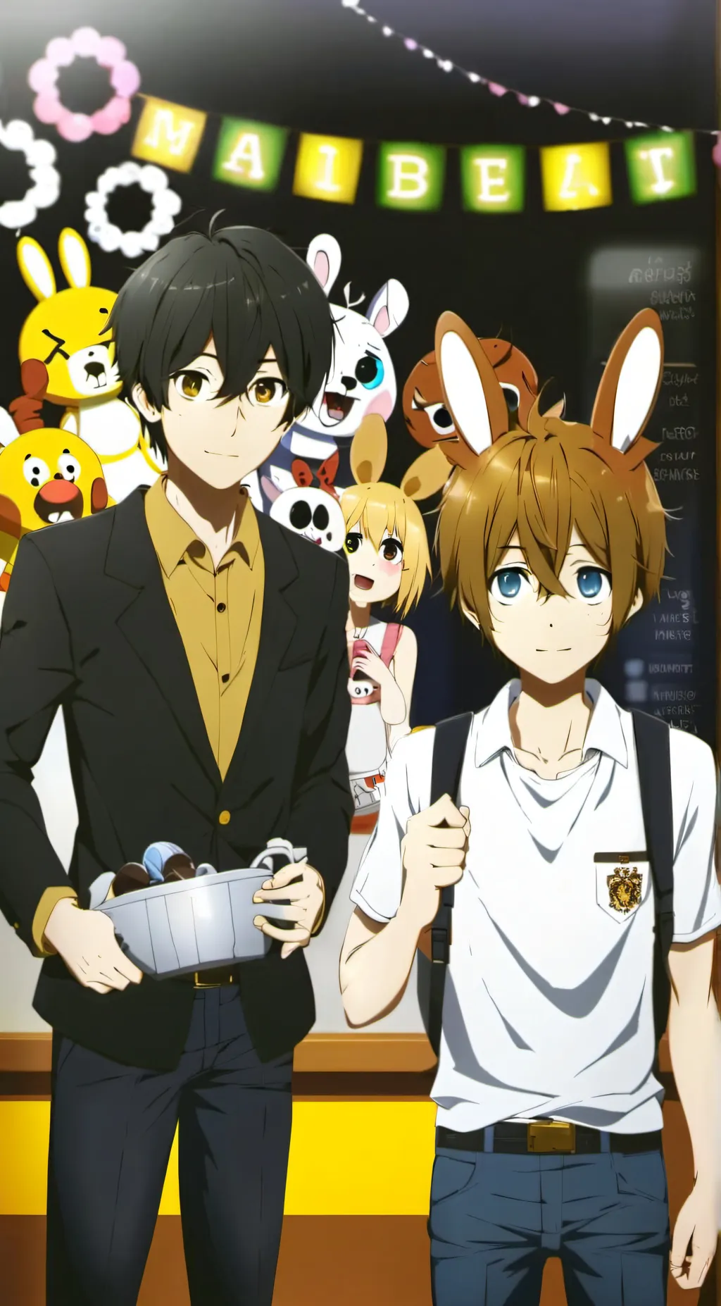 ai character: fnaf high school  background