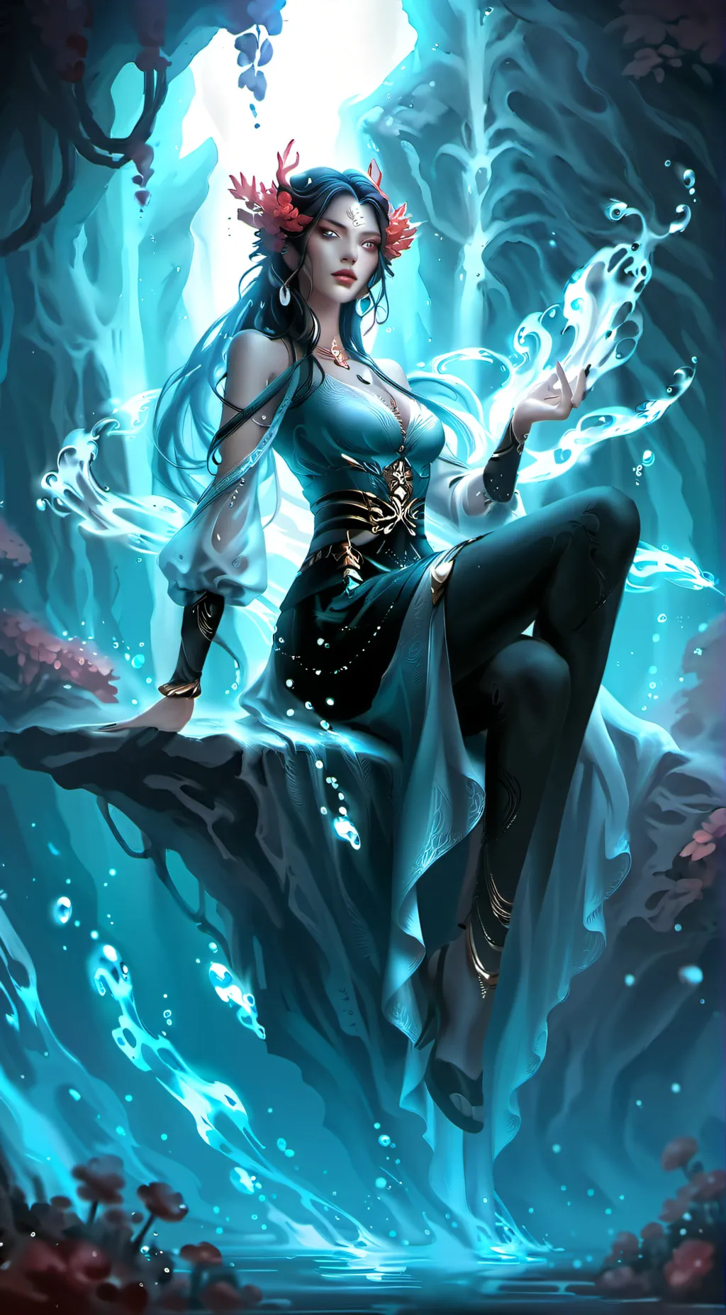 ai character: Aqua background