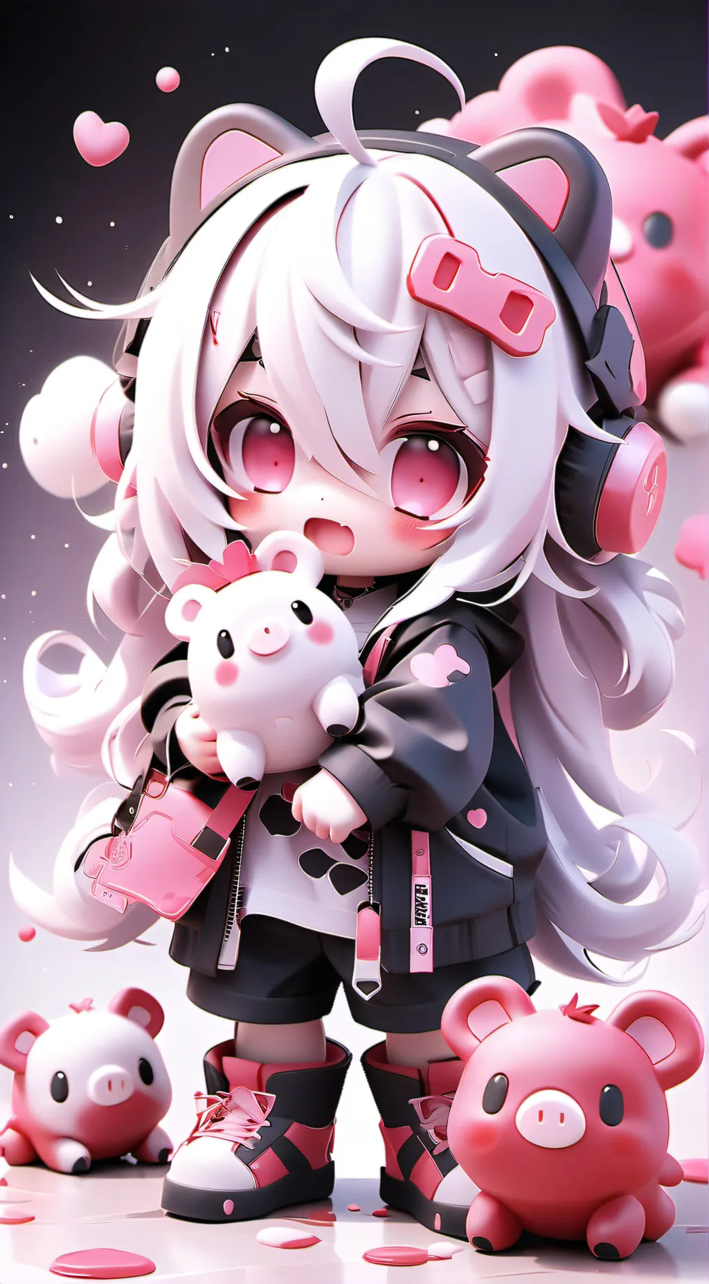 ai character: Smiling critters background